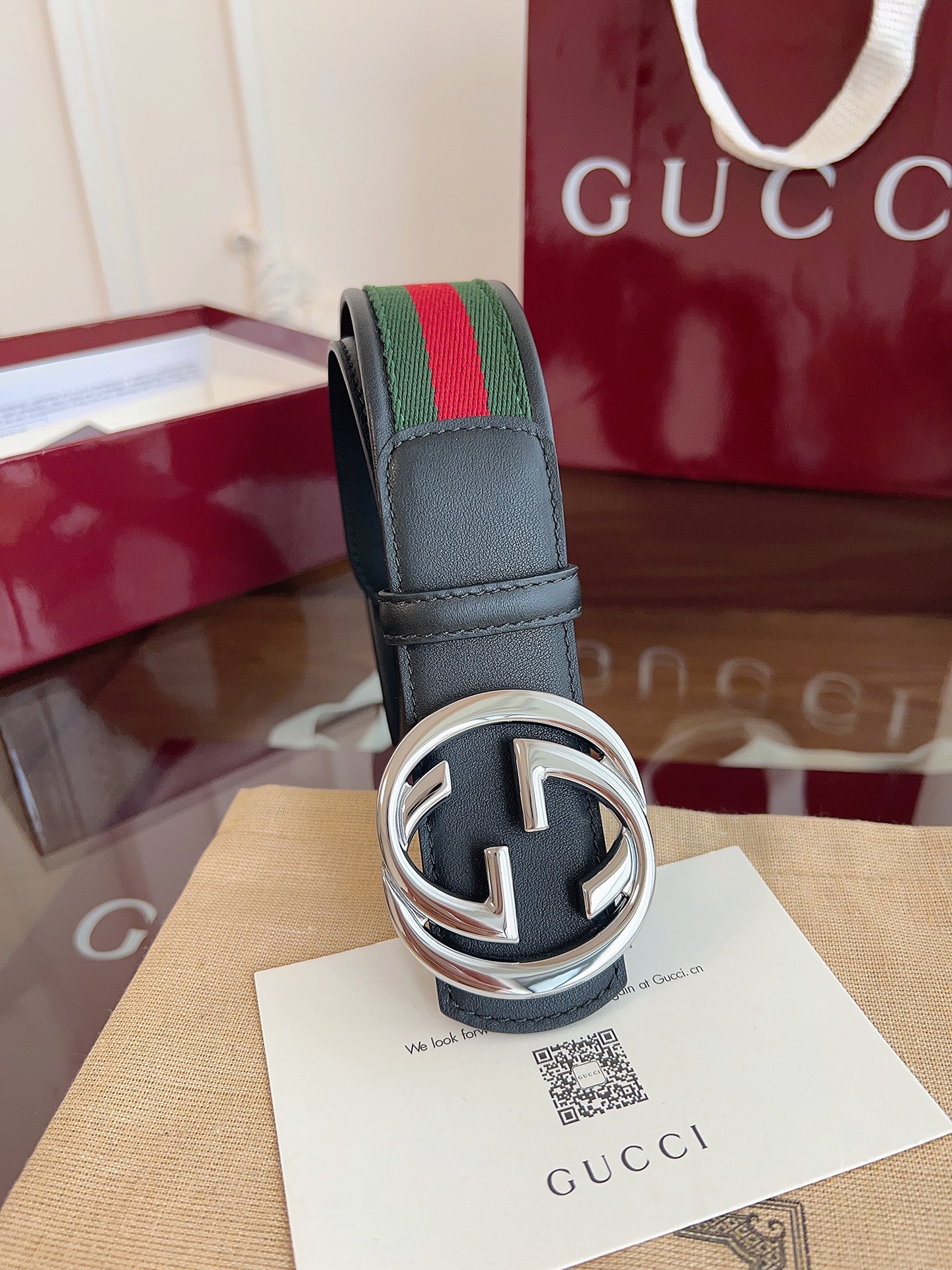 Gucci Male Basic Belt Canvas Black M