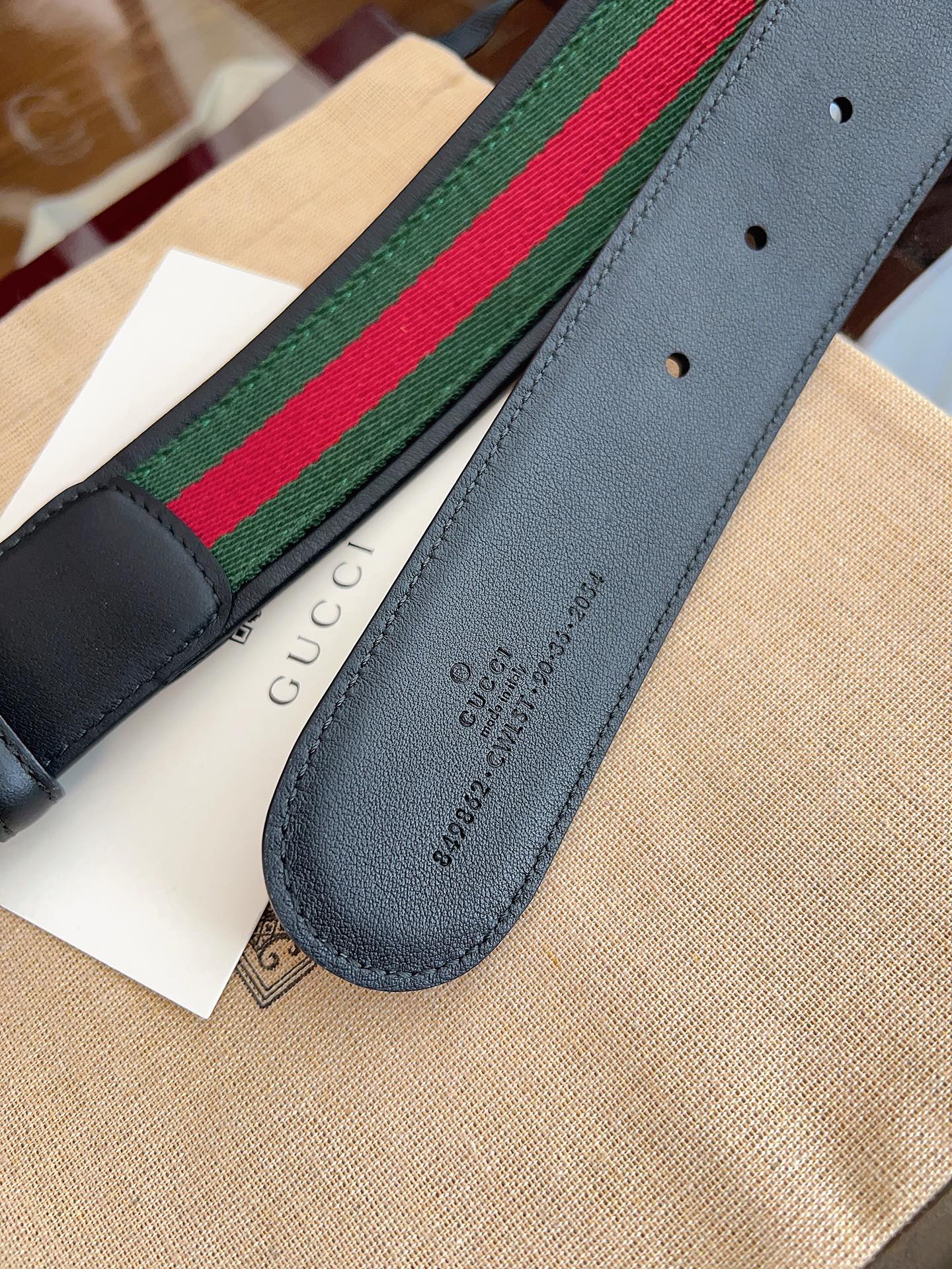 Gucci Male Basic Belt Canvas Black M