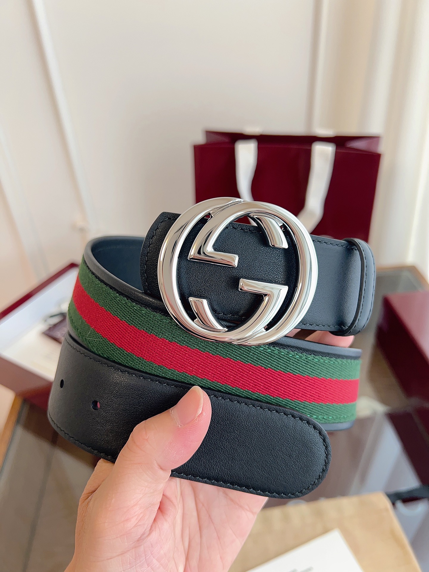 Gucci Male Basic Belt Canvas Black M