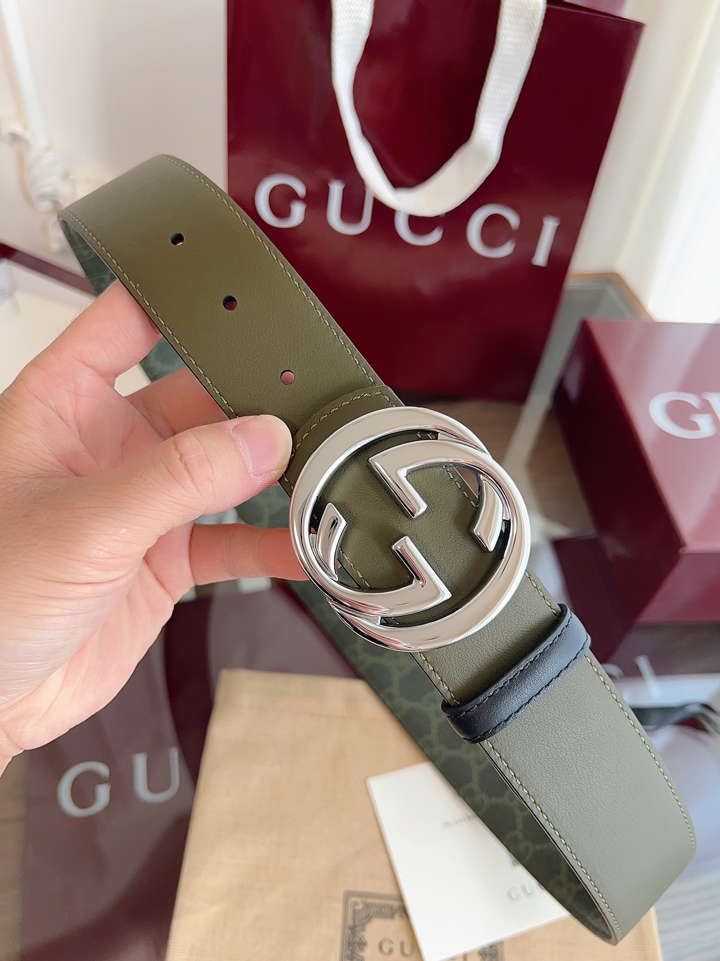 Gucci Male Basic Belt Green M
