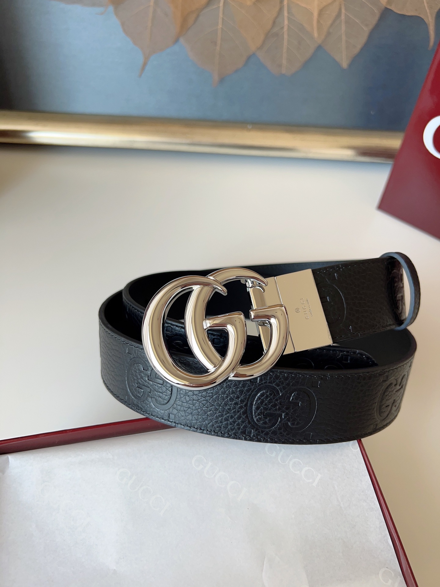 Gucci Basic Belt Cow Leather Black