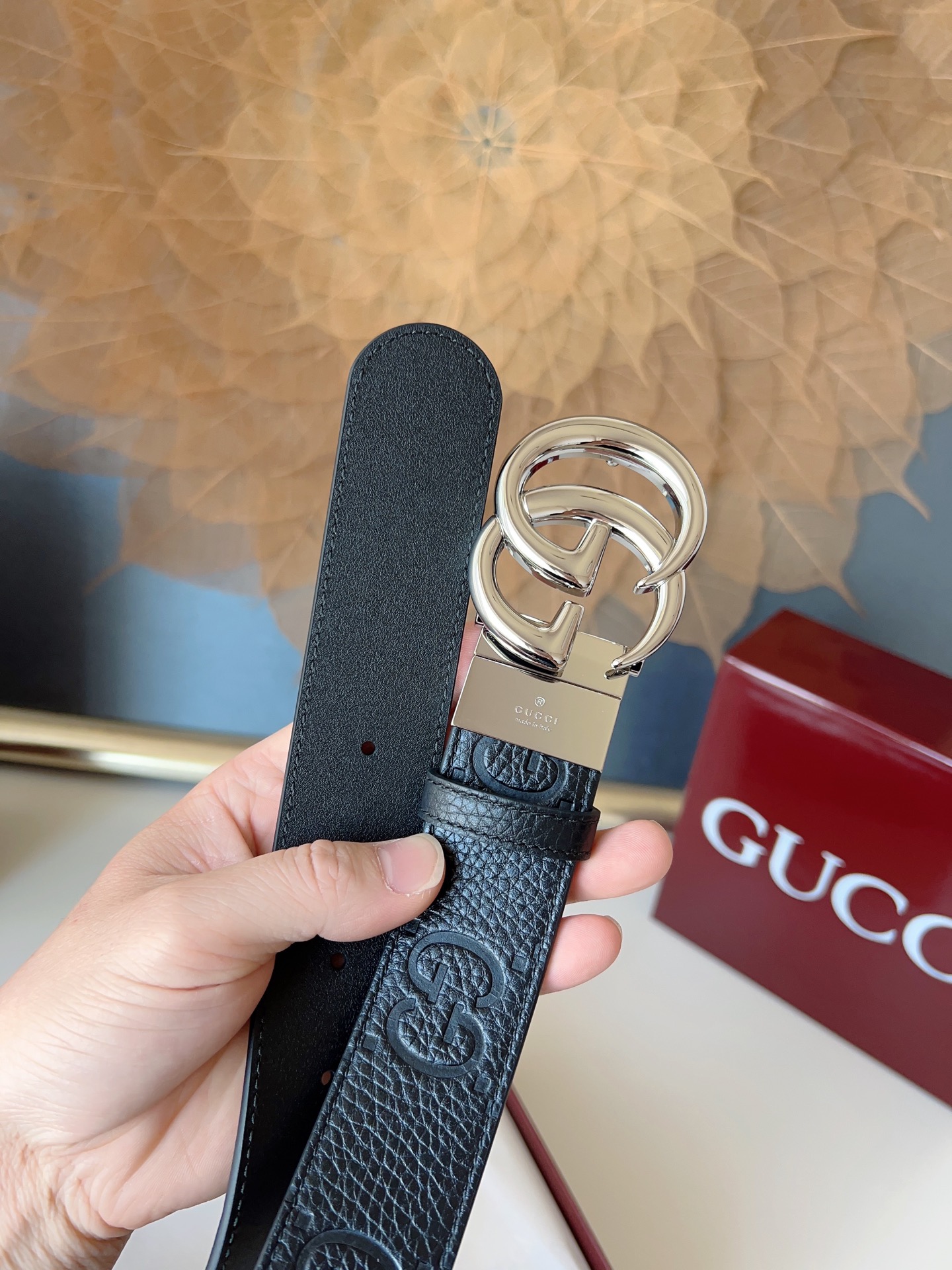 Gucci Basic Belt Cow Leather Black