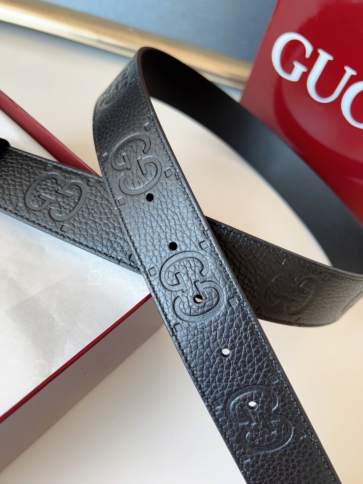 Gucci Basic Belt Cow Leather Black