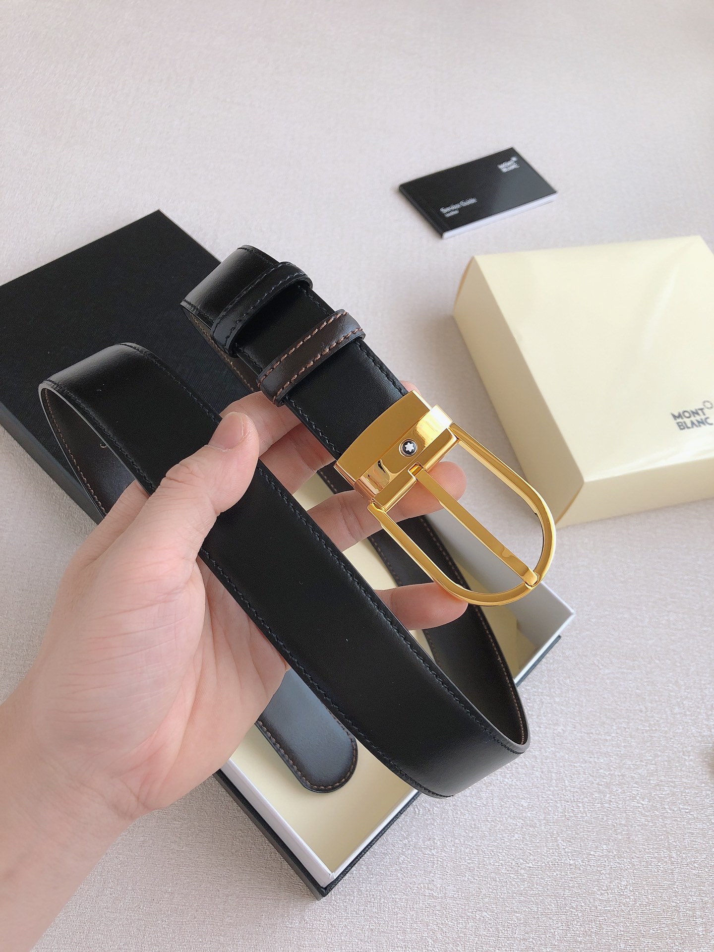 Montblanc Male Pin Buckle Belt Cow Leather M