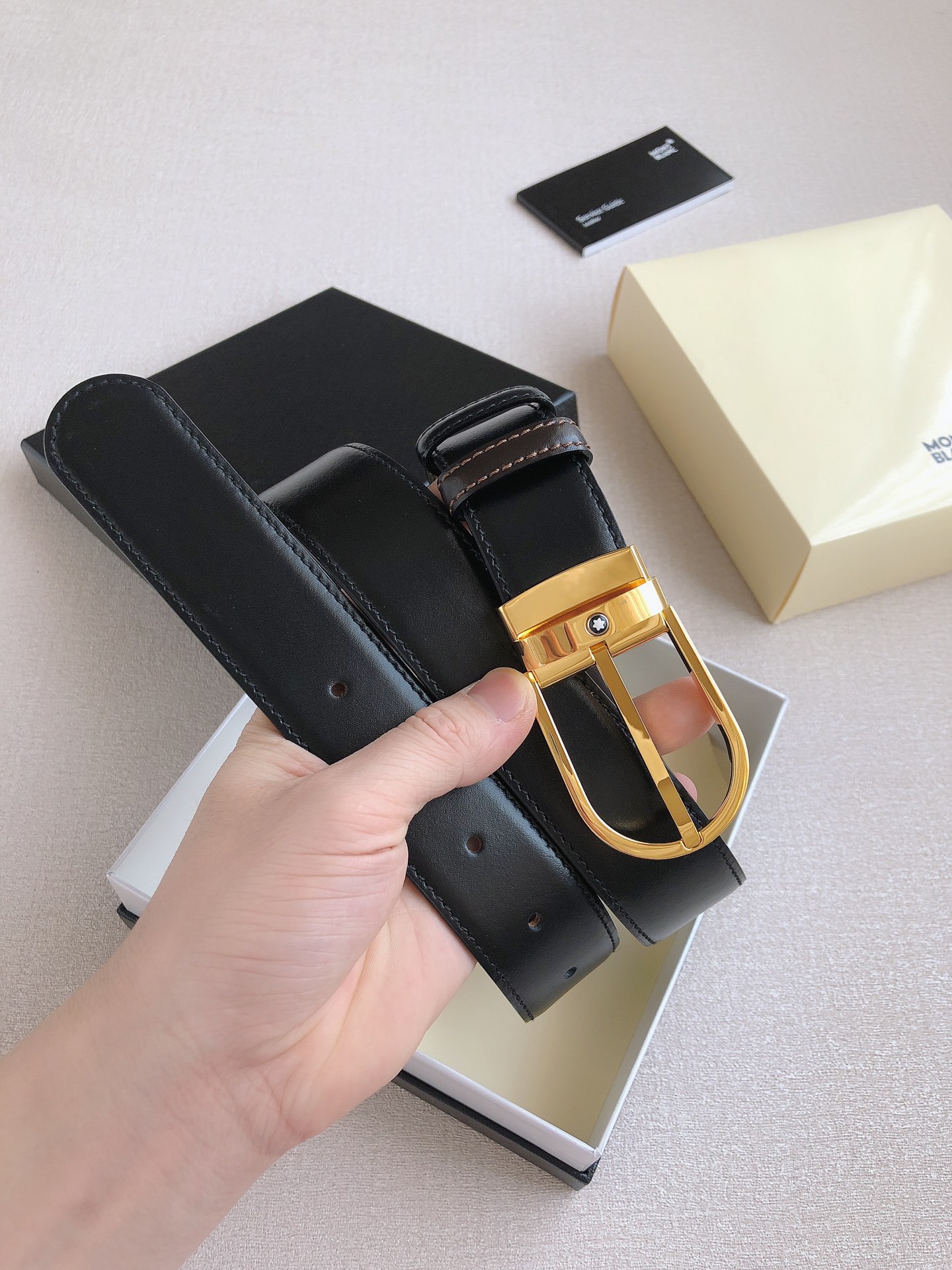 Montblanc Male Pin Buckle Belt Cow Leather M