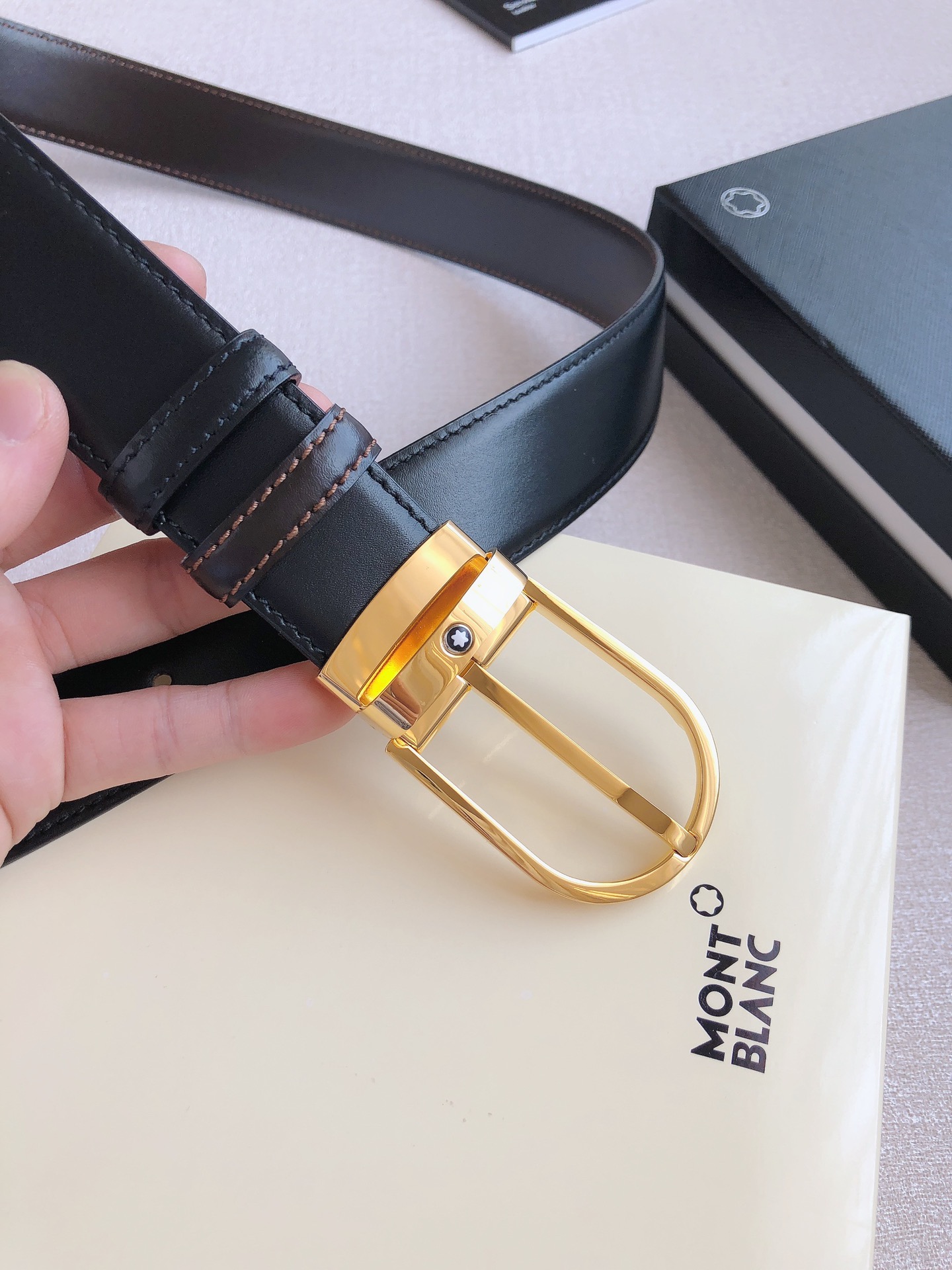 Montblanc Male Pin Buckle Belt Cow Leather M