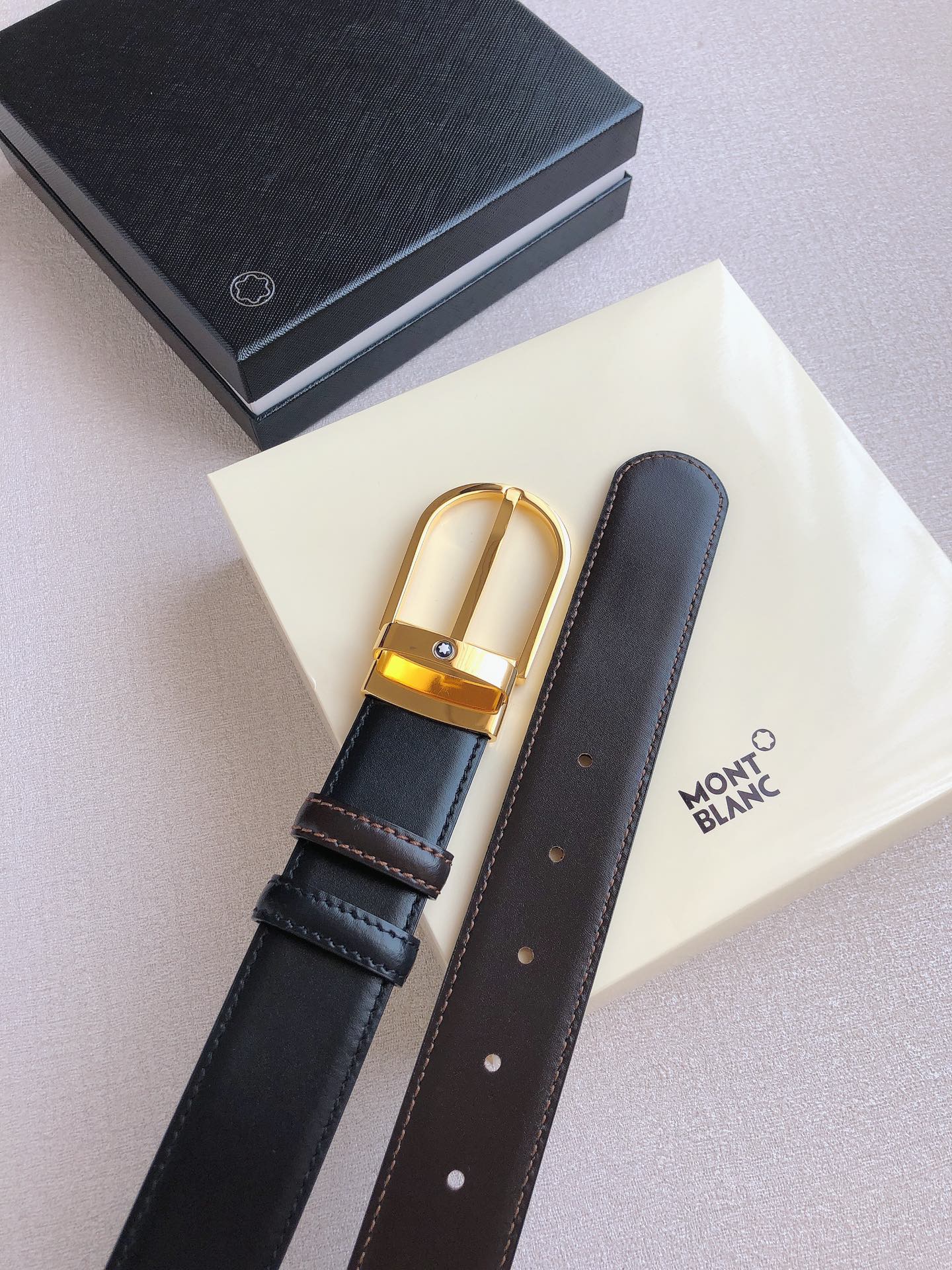 Montblanc Male Pin Buckle Belt Cow Leather M