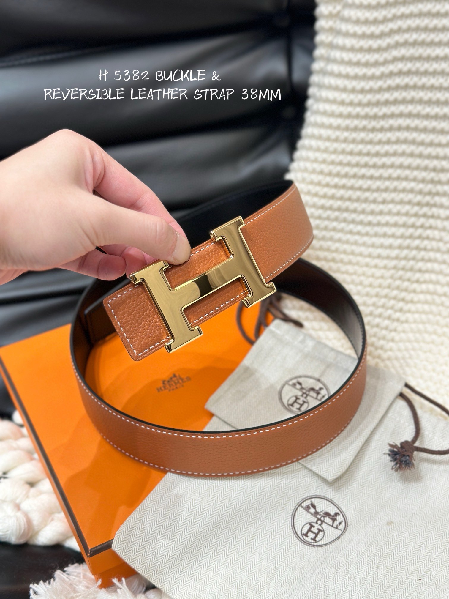 Hermès Basic Belt Cow Leather 38mm-s-m-l