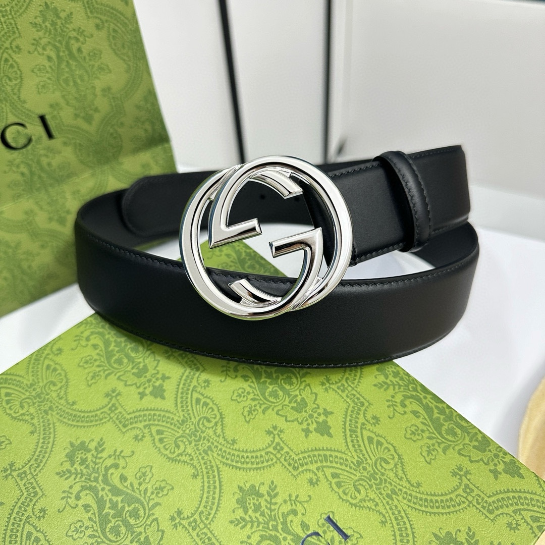 Gucci Male Leather Belt Top Grain Leather 38mm
