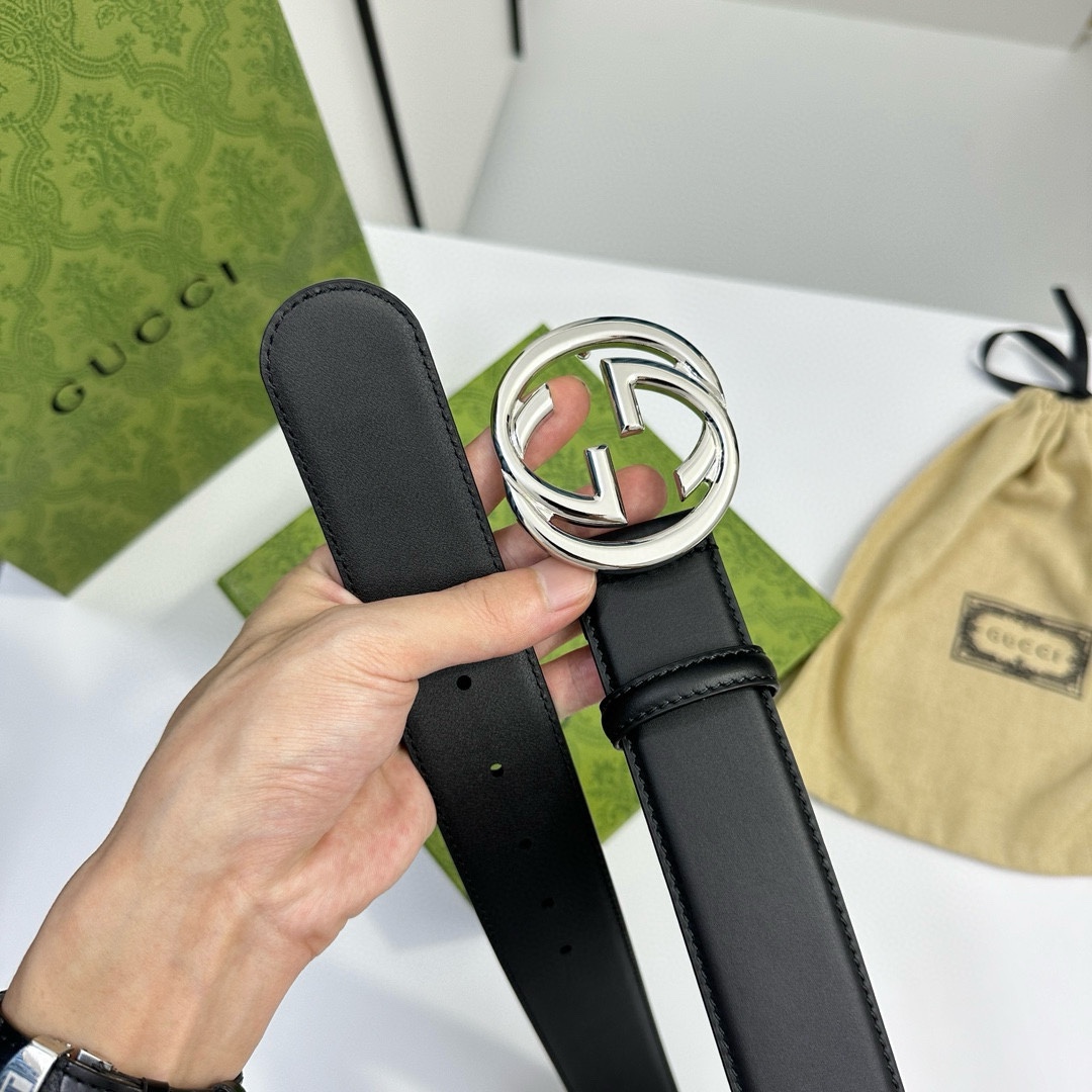 Gucci Male Leather Belt Top Grain Leather 38mm