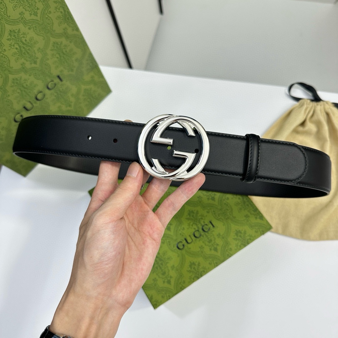 Gucci Male Leather Belt Top Grain Leather 38mm