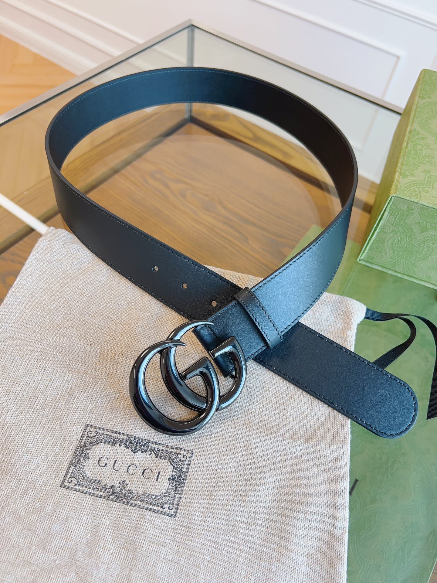 Gucci Basic Belt Cow Leather Black