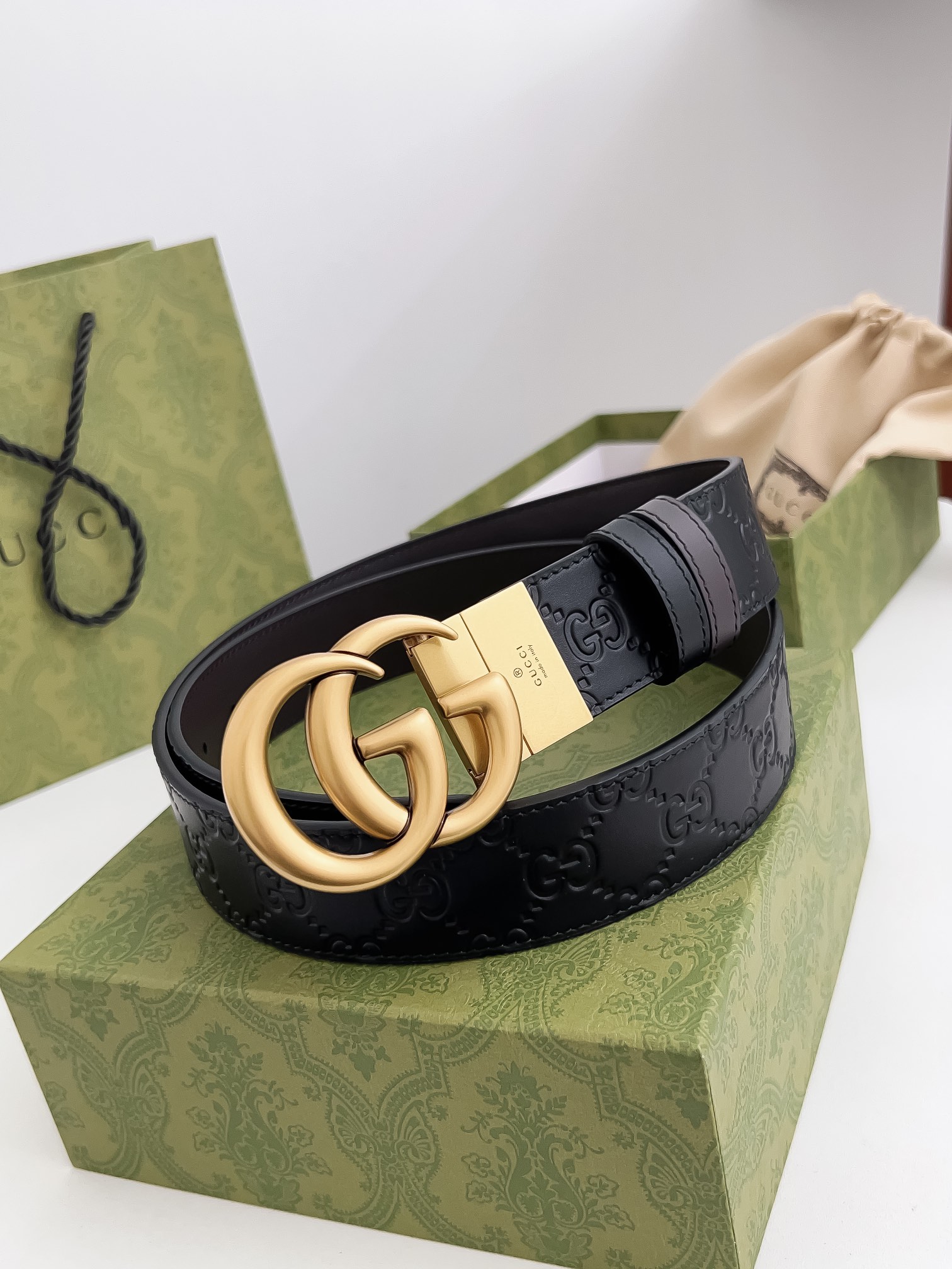 Gucci Leather Belt Cow Leather 125cm-m