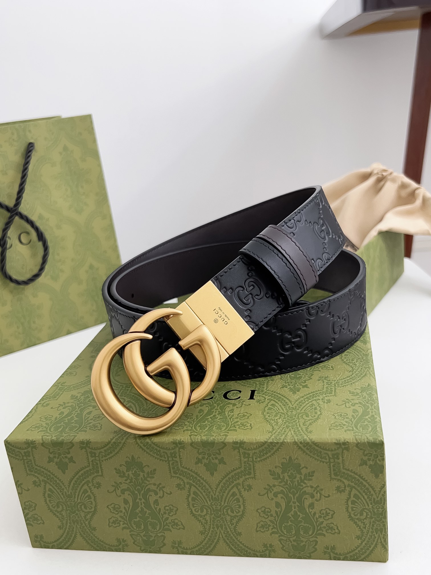 Gucci Leather Belt Cow Leather 125cm-m
