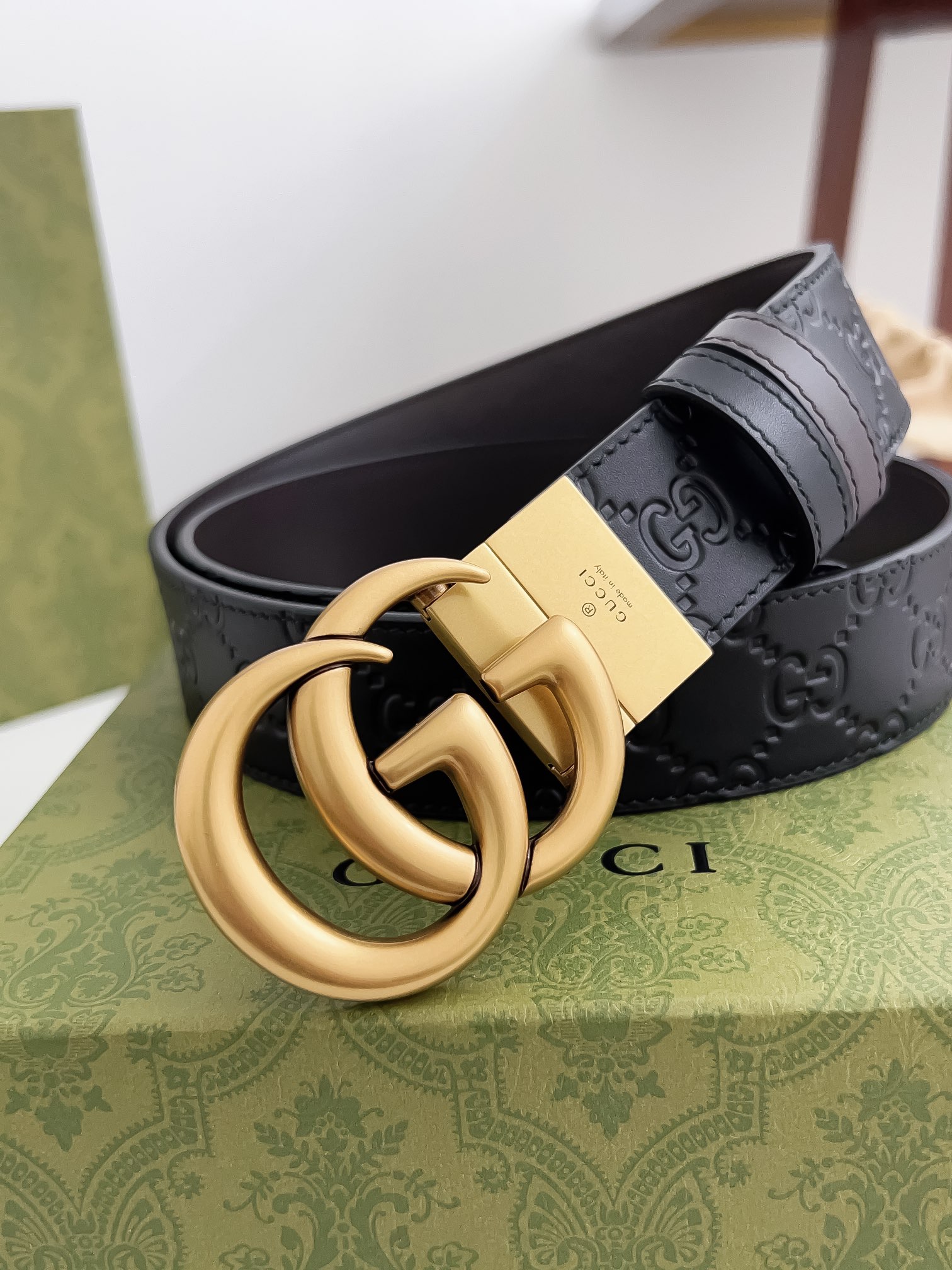 Gucci Leather Belt Cow Leather 125cm-m