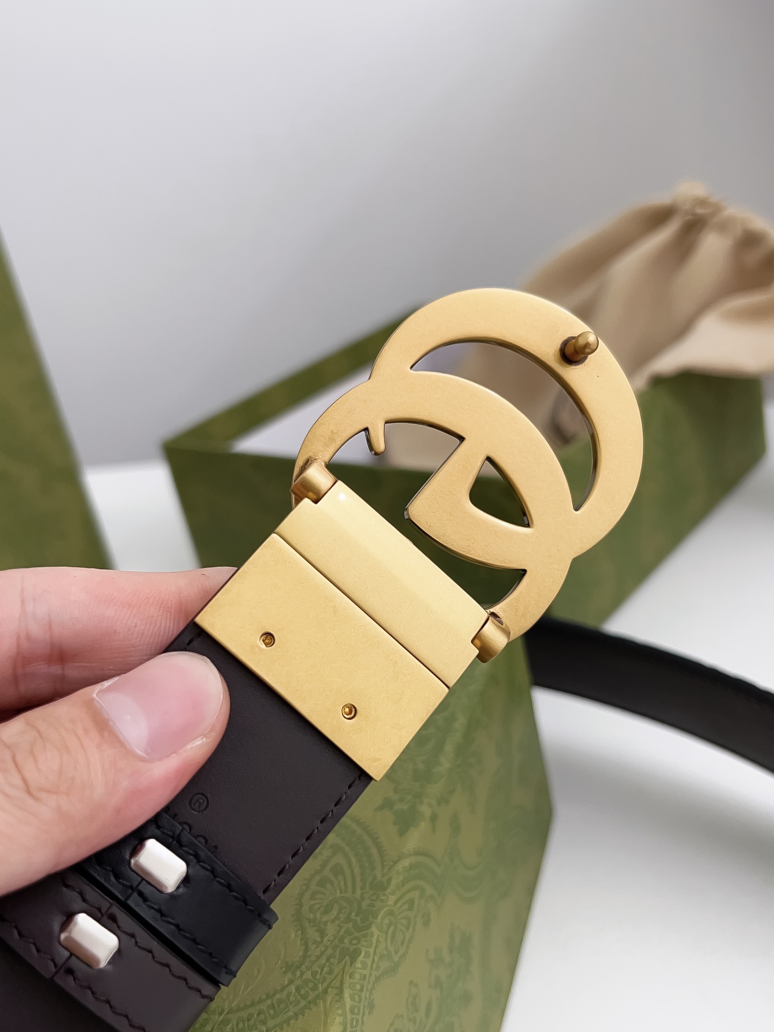 Gucci Leather Belt Cow Leather 125cm-m