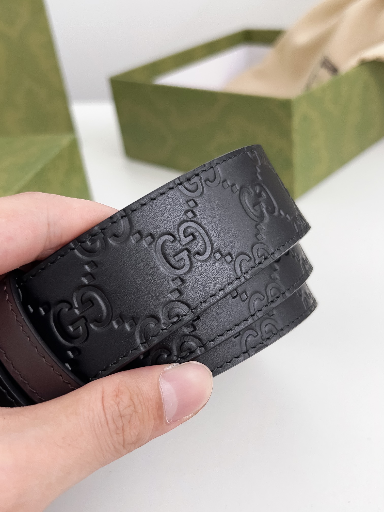 Gucci Leather Belt Cow Leather 125cm-m