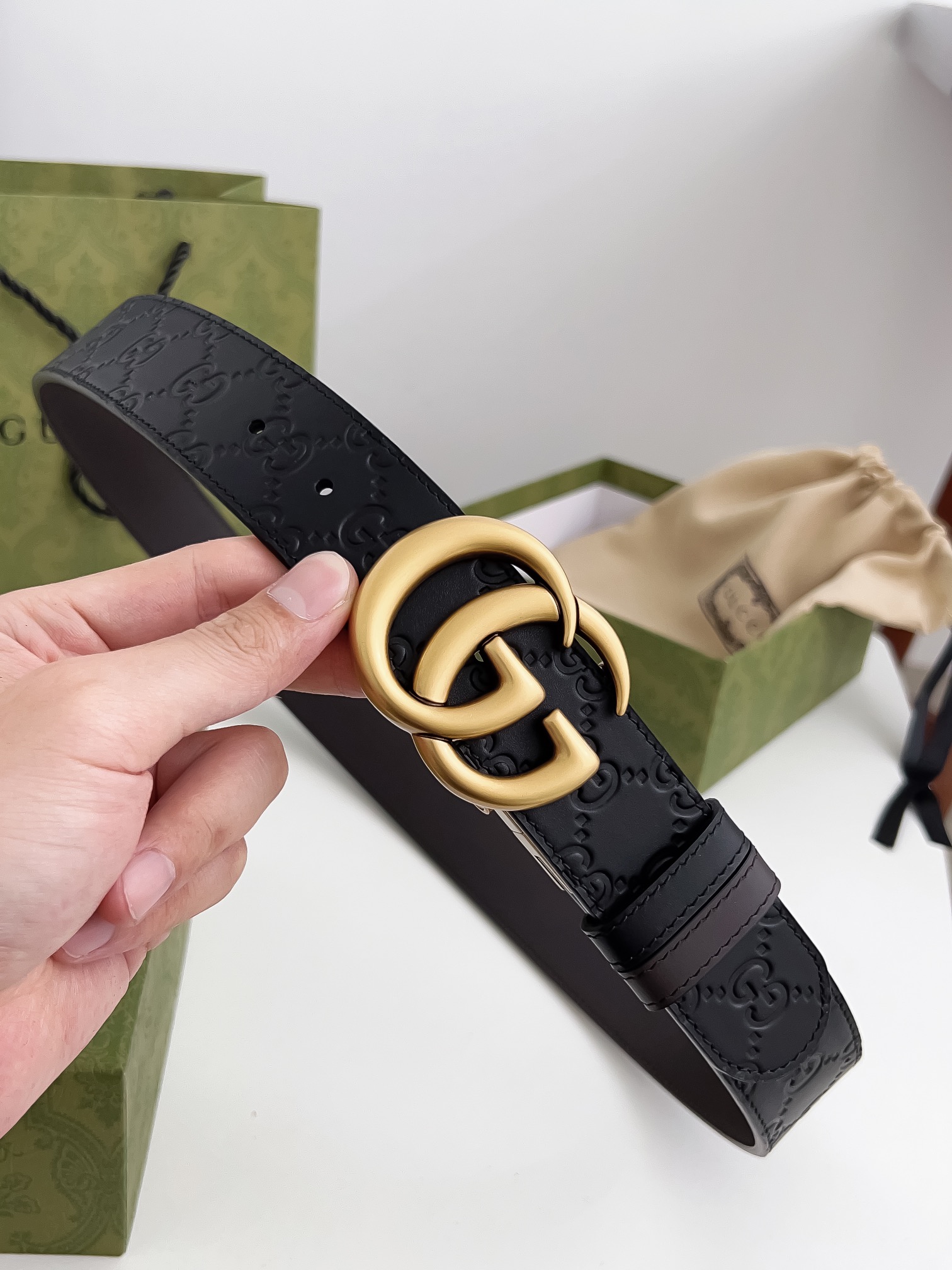Gucci Leather Belt Cow Leather 125cm-m