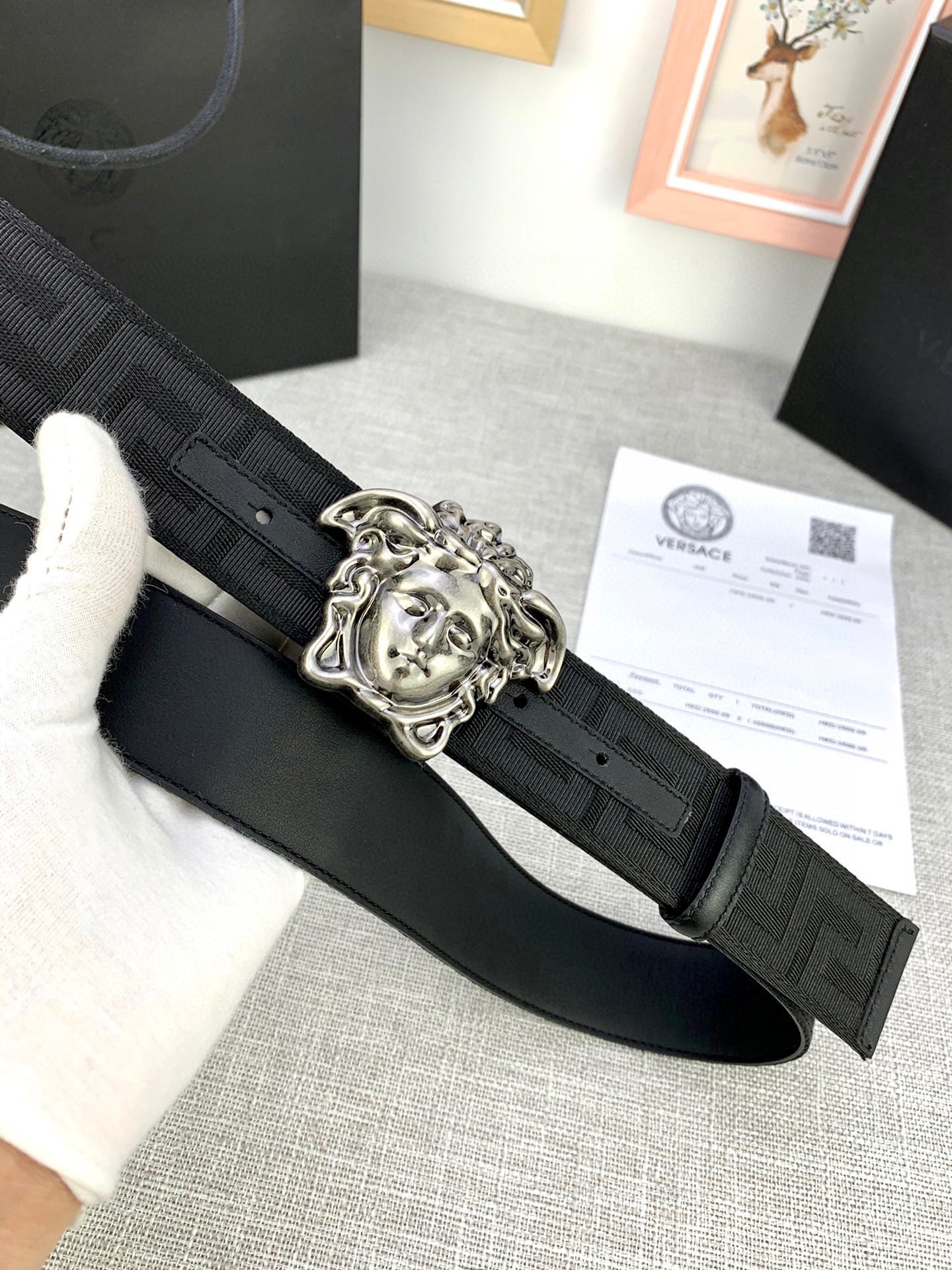 Versace Male Basic Belt Canvas S-m