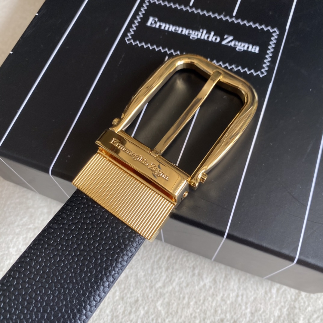 Ermenegildo Zegna Male Leather Belt Top Grain Leather