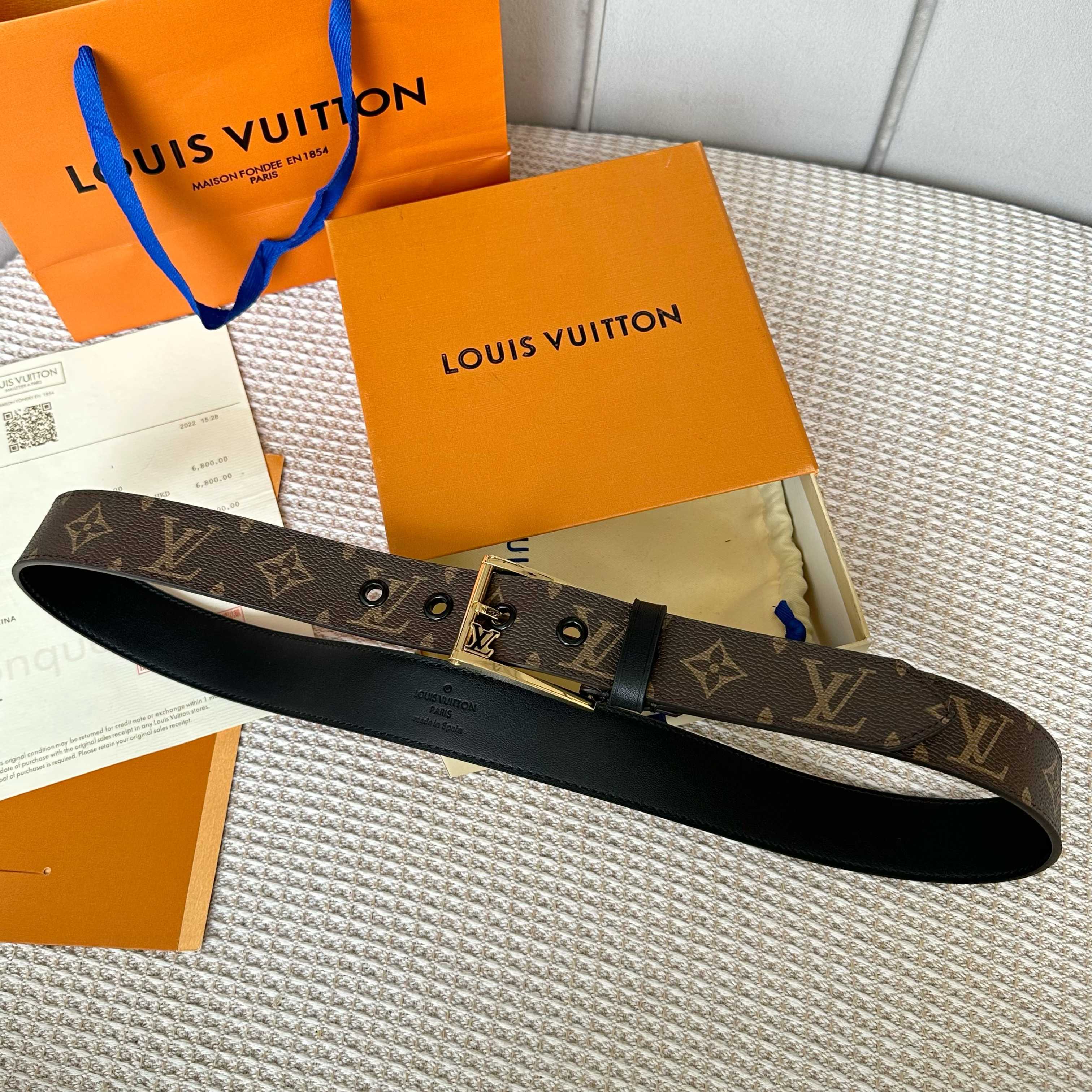 Louis Vuitton Male Leather Belt Cow Leather S-l