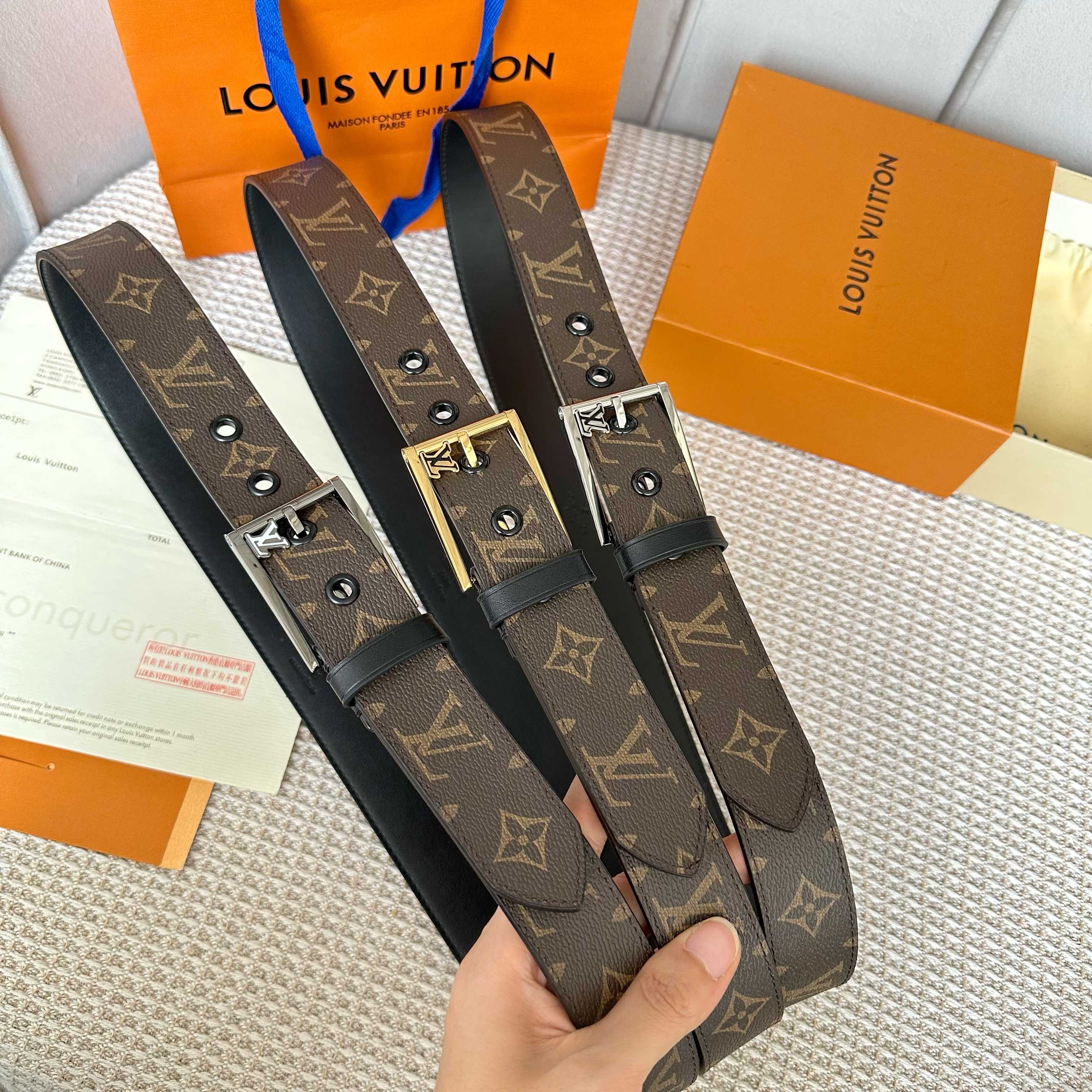 Louis Vuitton Male Leather Belt Cow Leather S-l
