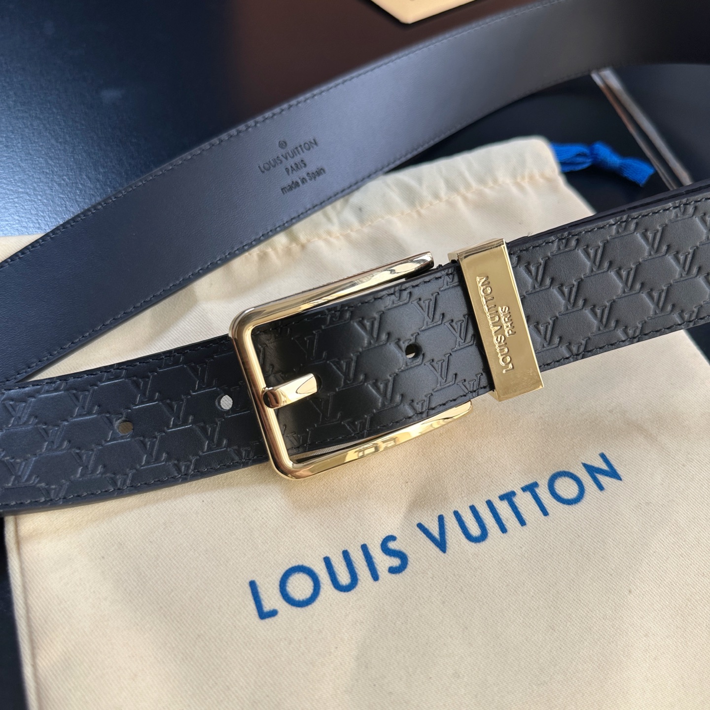 Louis Vuitton Male Basic Belt Cow Leather S-l