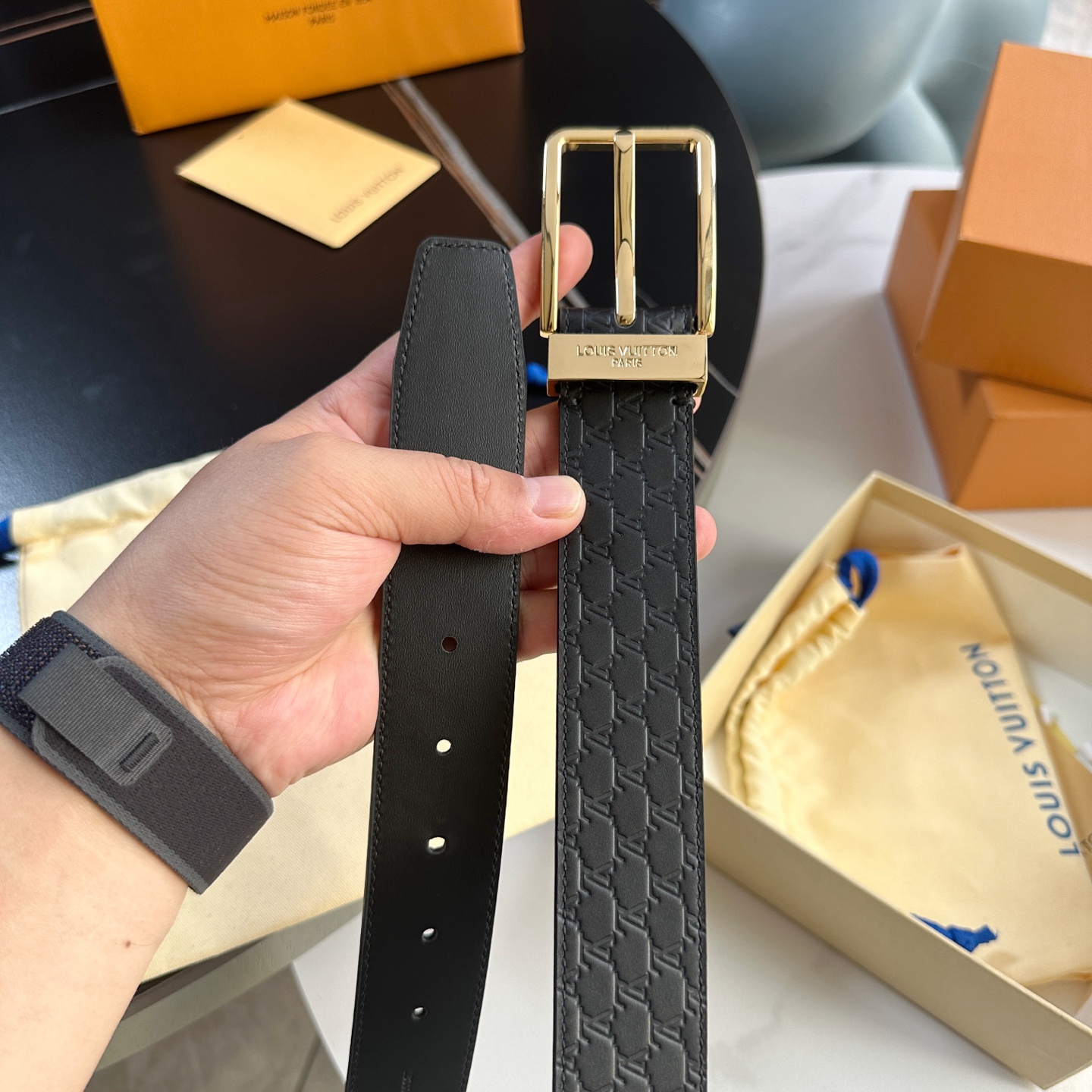 Louis Vuitton Male Basic Belt Cow Leather S-l