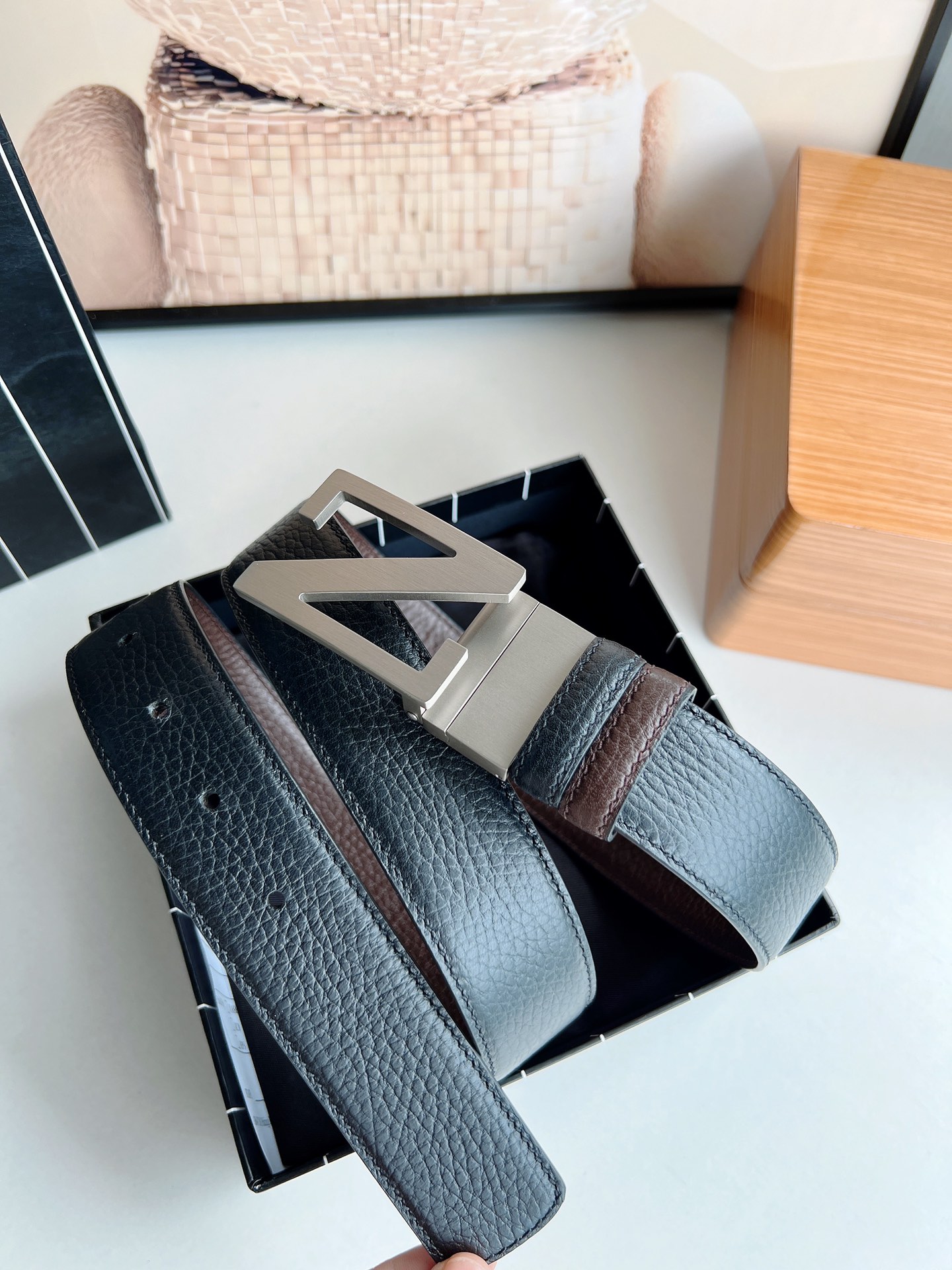 Ermenegildo Zegna Male Leather Belt M