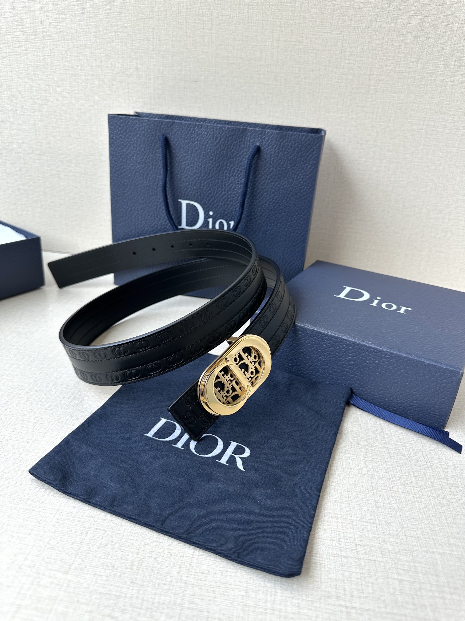 Dior Basic Belt Cow Leather Black M