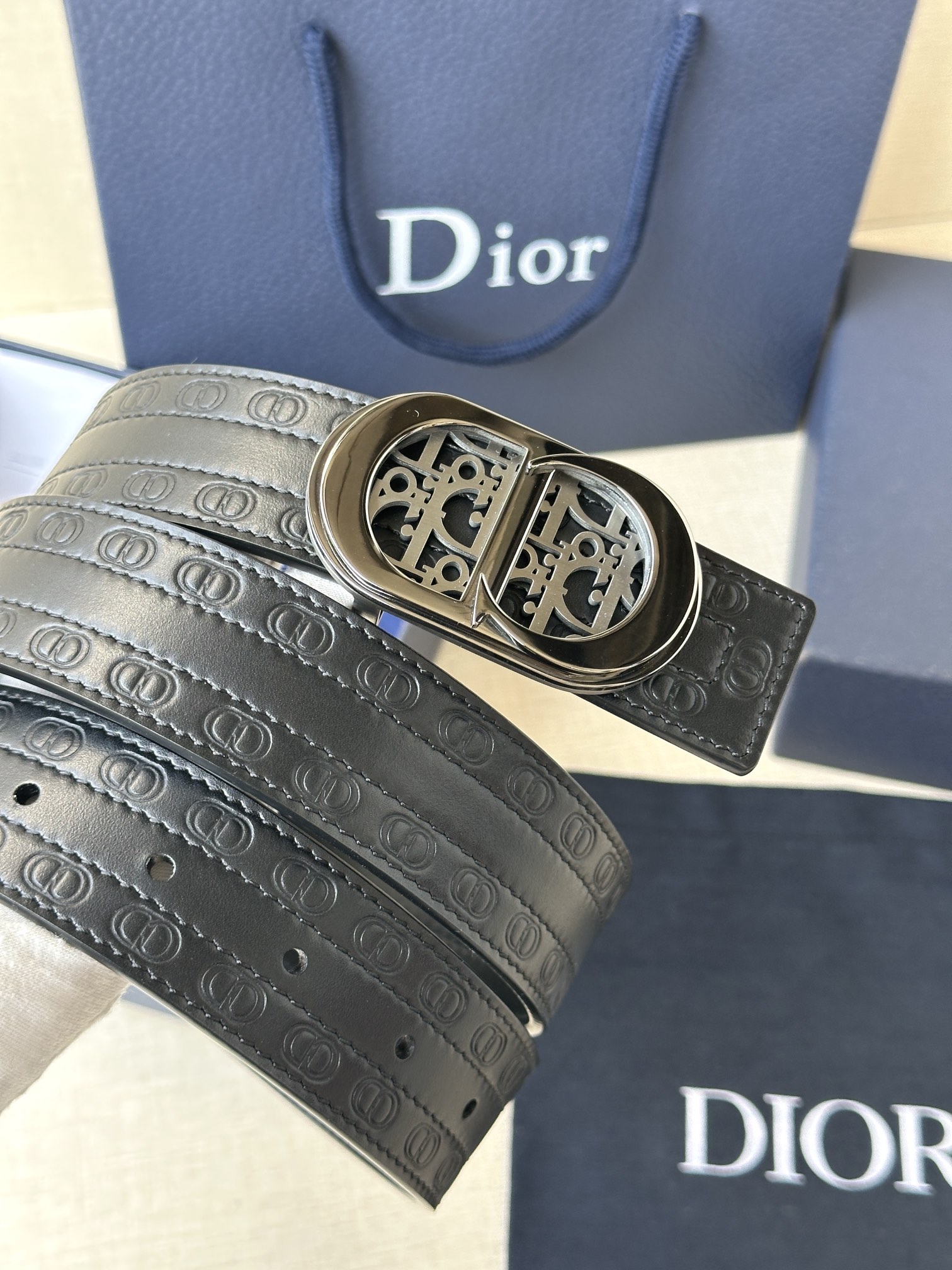 Dior Basic Belt Cow Leather Black M