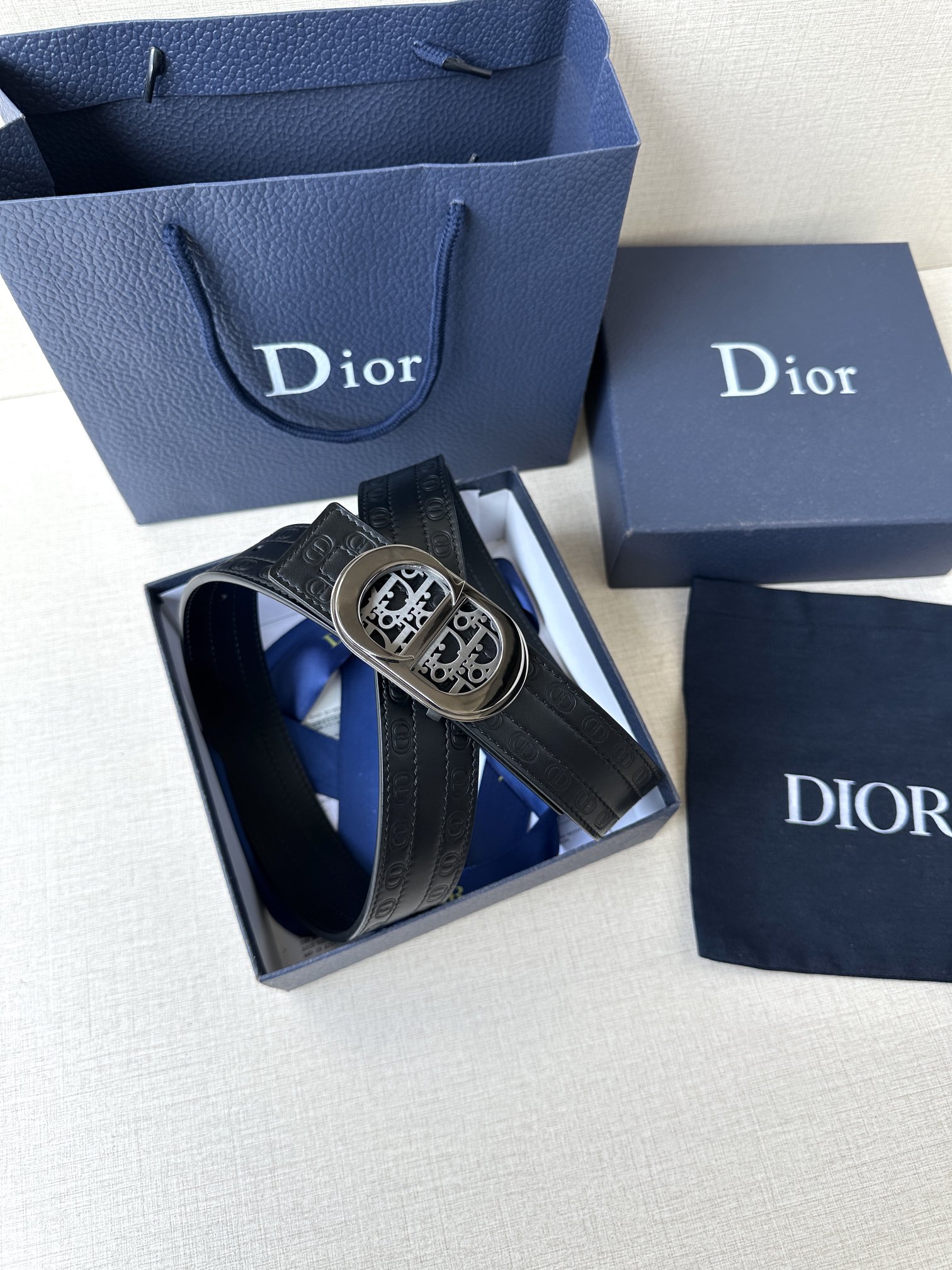 Dior Basic Belt Cow Leather Black M