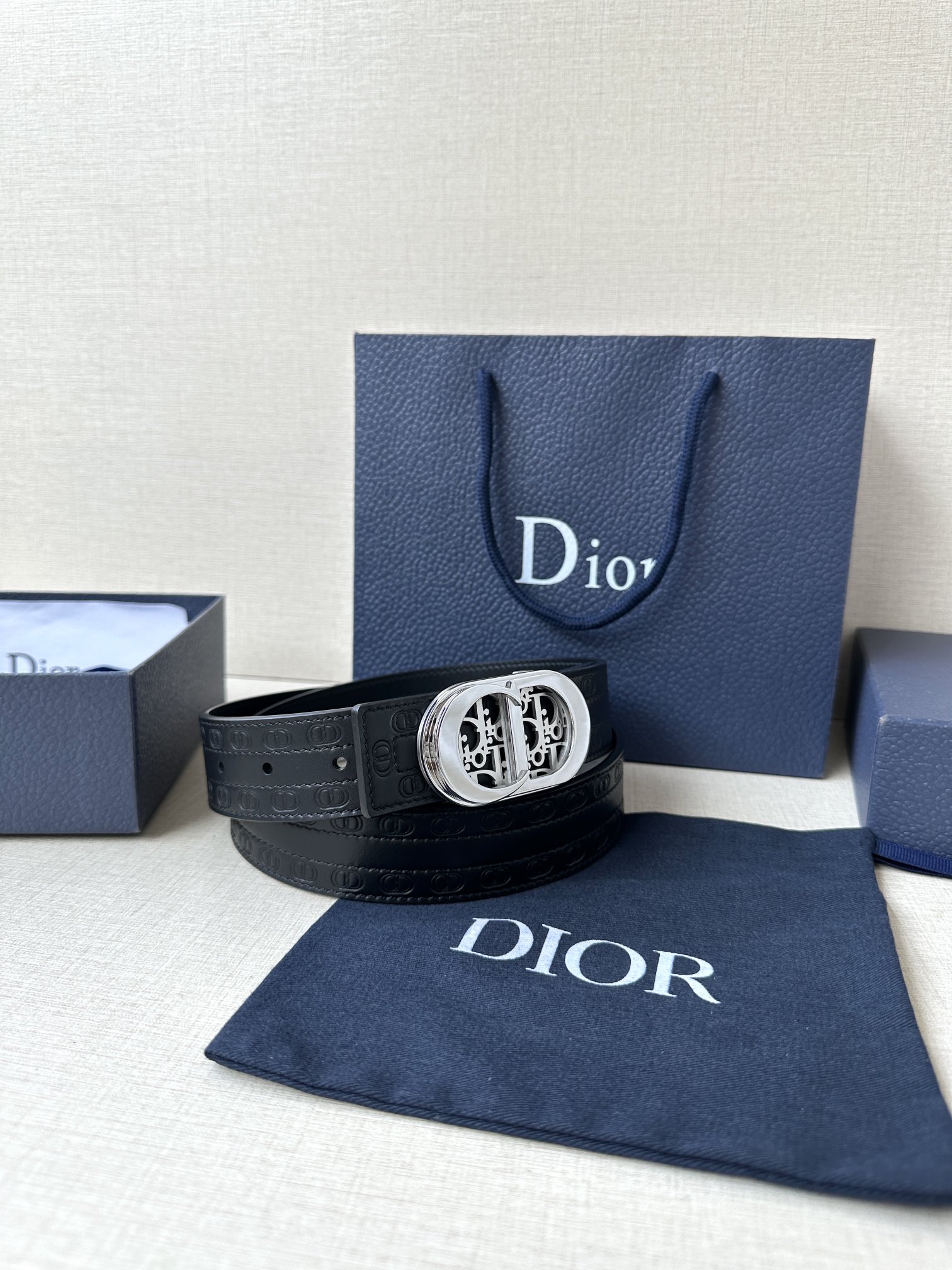 Dior Basic Belt Cow Leather Black M