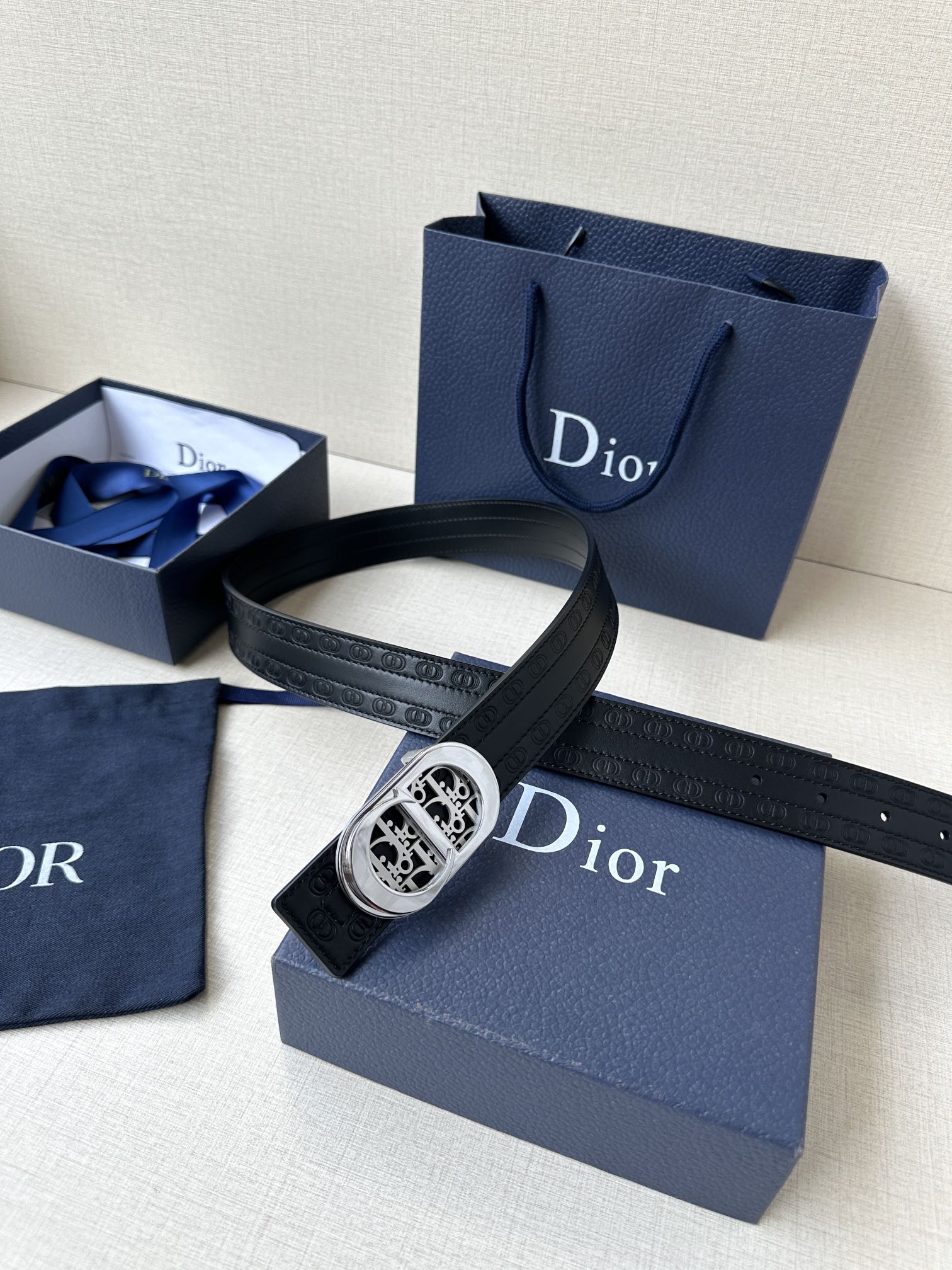Dior Basic Belt Cow Leather Black M