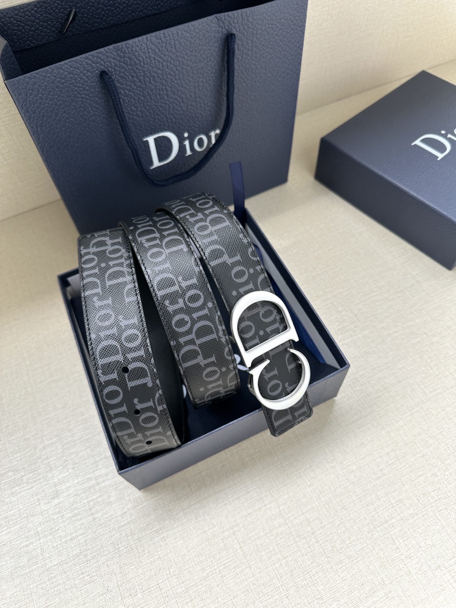 Dior Basic Belt Cow Leather Black L