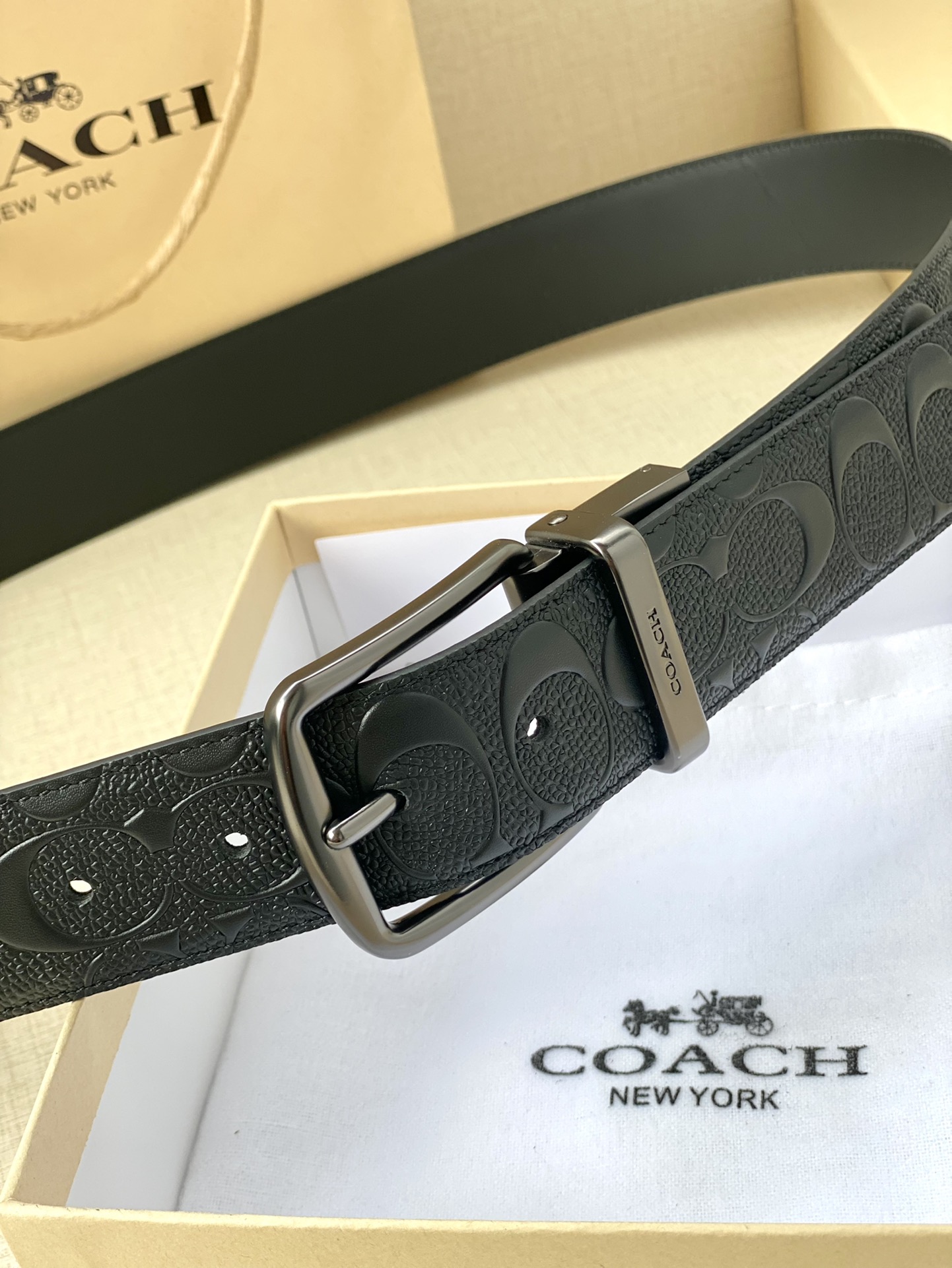 Coach Male Leather Belt Top Grain Leather M