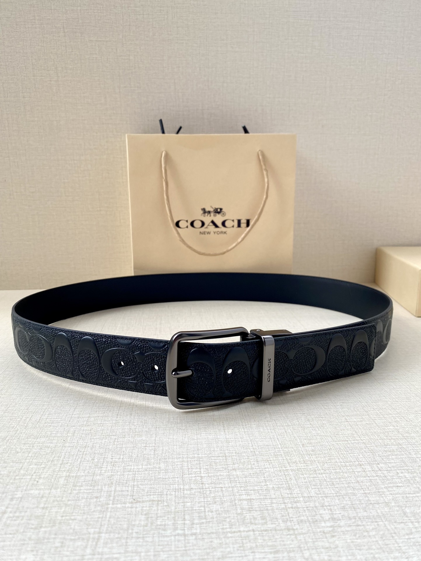 Coach Male Leather Belt Top Grain Leather M