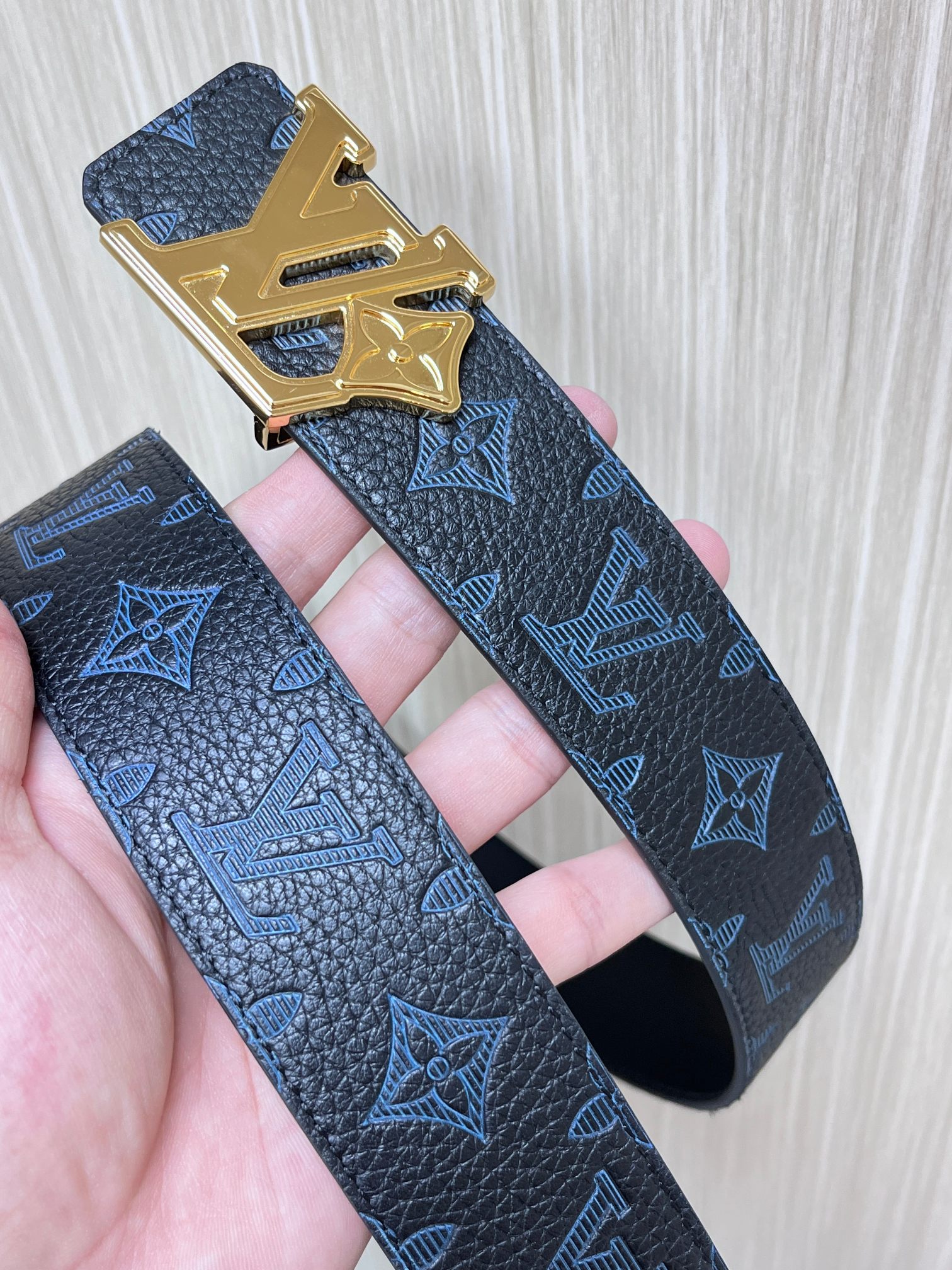 Louis Vuitton Basic Belt Cow Leather Gold M-l