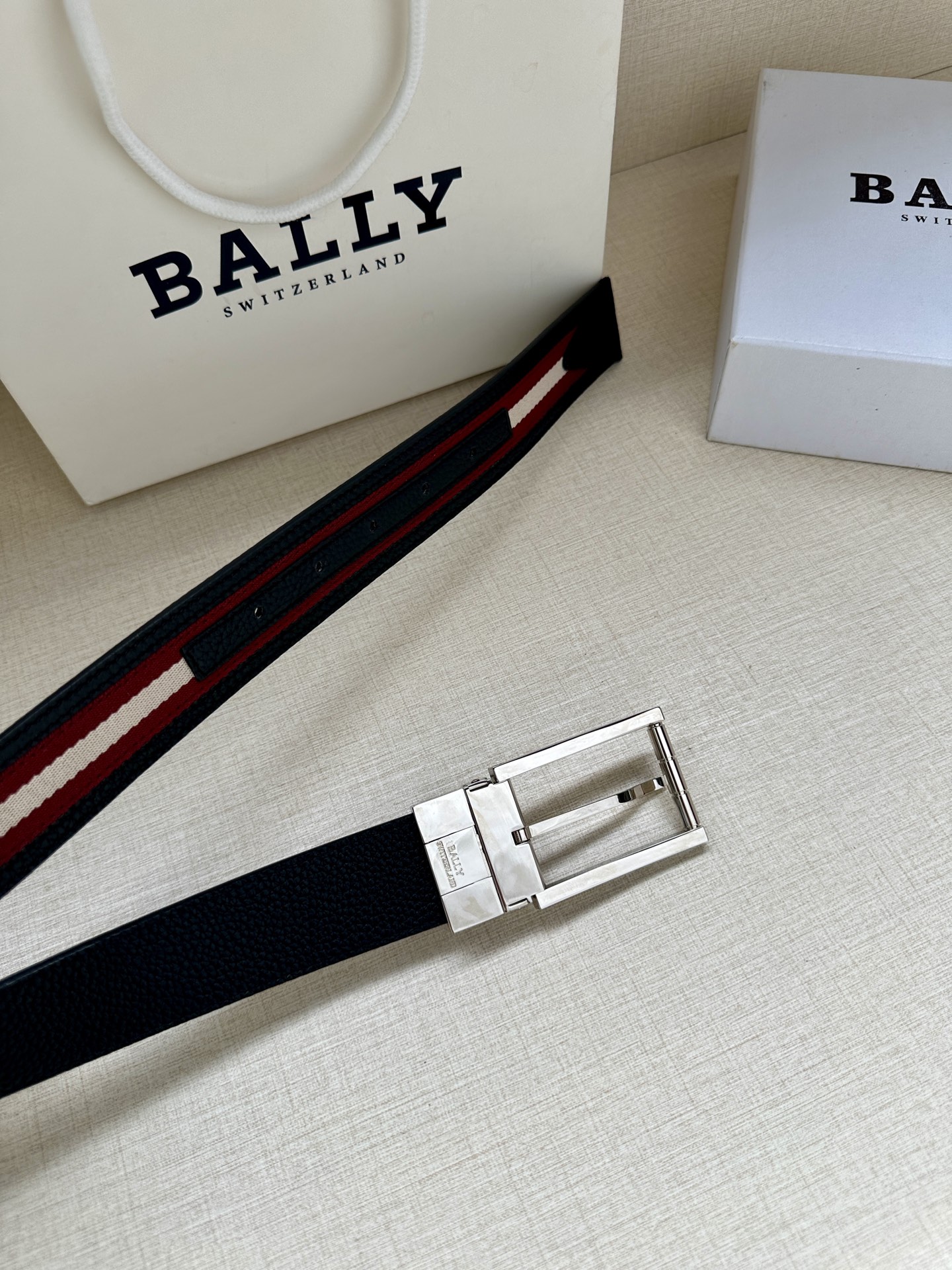 Bally Male Canvas Belt Canvas Blue M-l