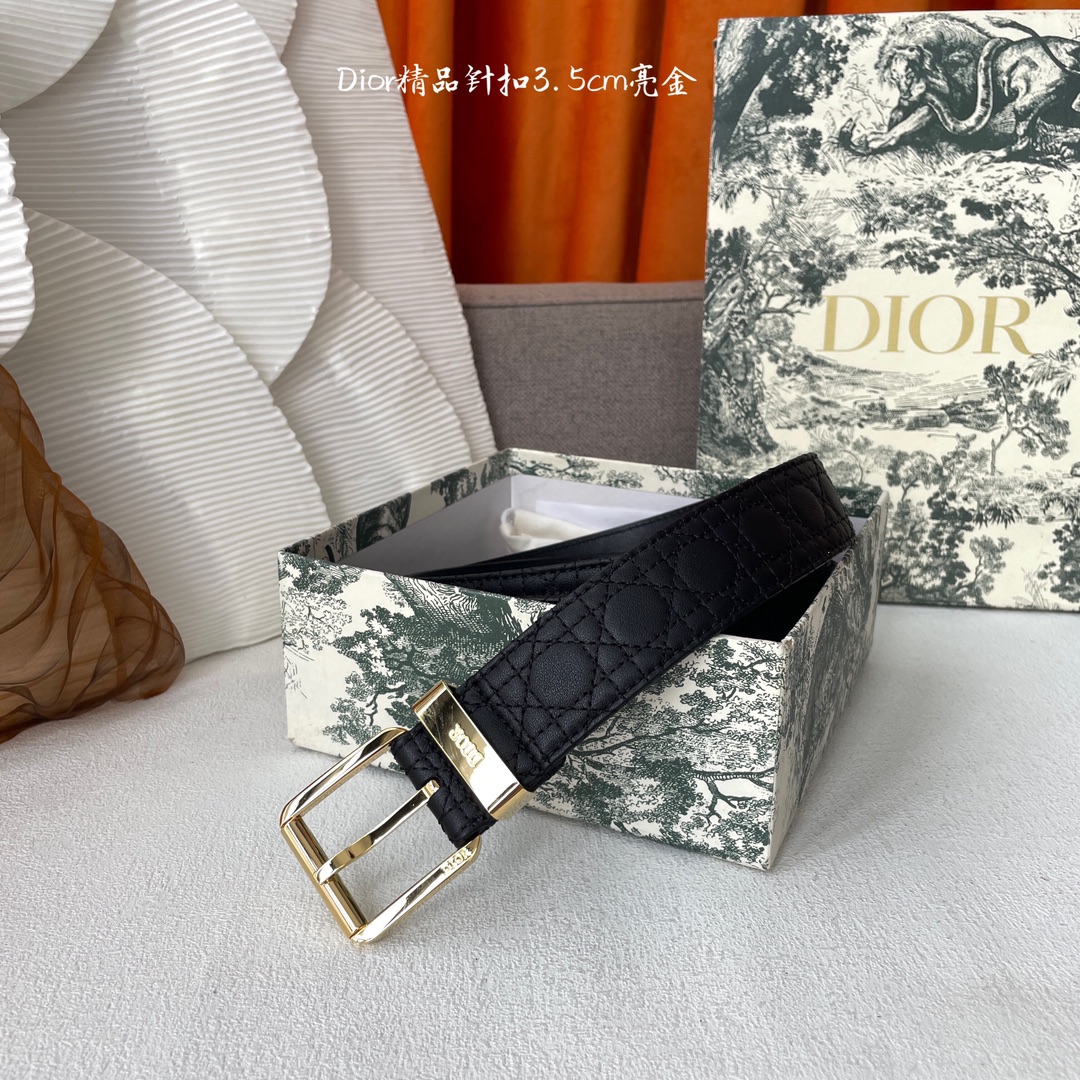 Dior Basic Belt Cow Leather Black 35mm