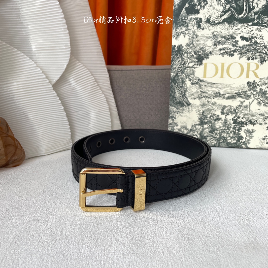 Dior Basic Belt Cow Leather Black 35mm