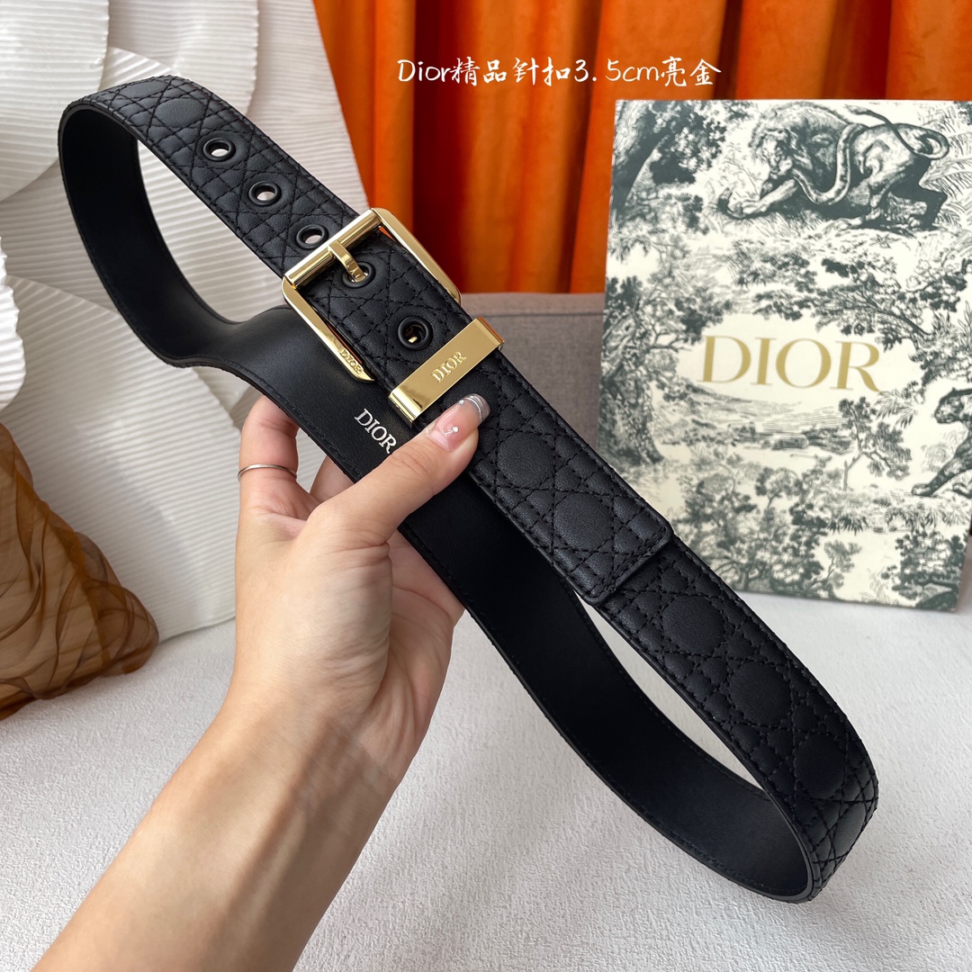 Dior Basic Belt Cow Leather Black 35mm