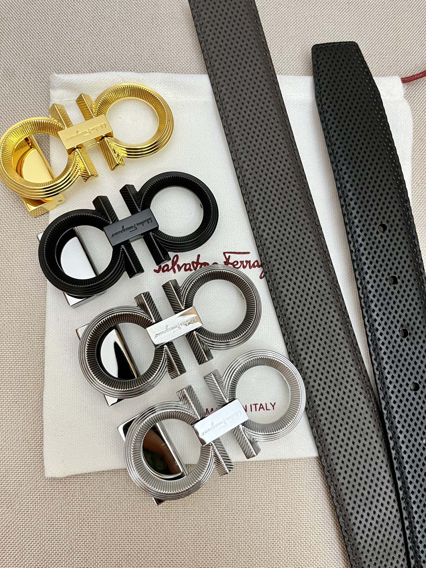 Salvatore Ferragamo Male Leather Belt Top Grain Leather M