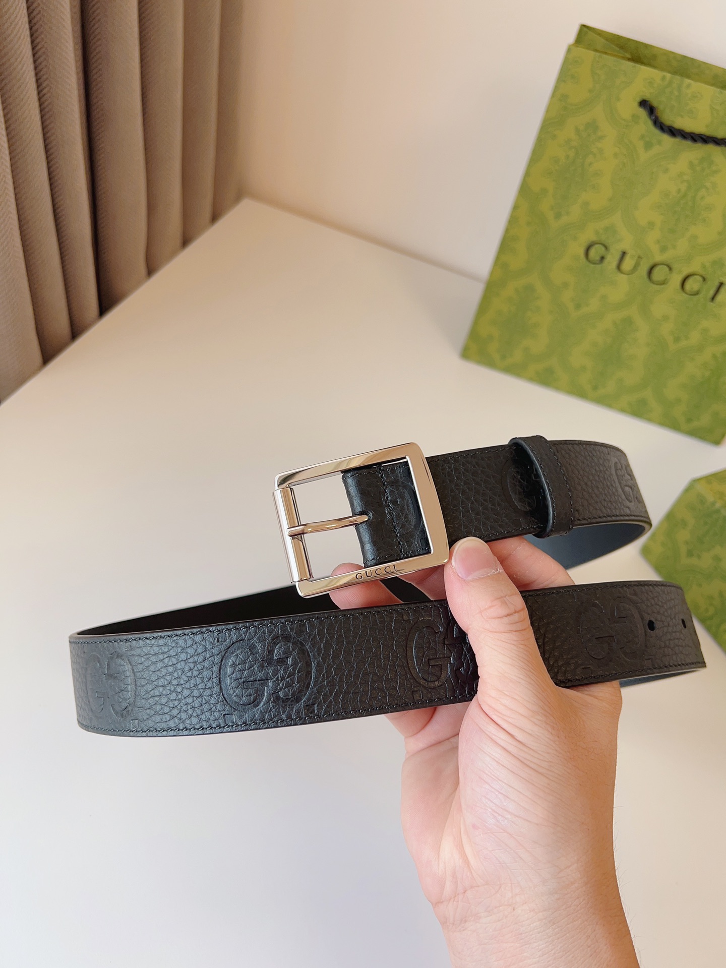Gucci Leather Belt Gold 35mm