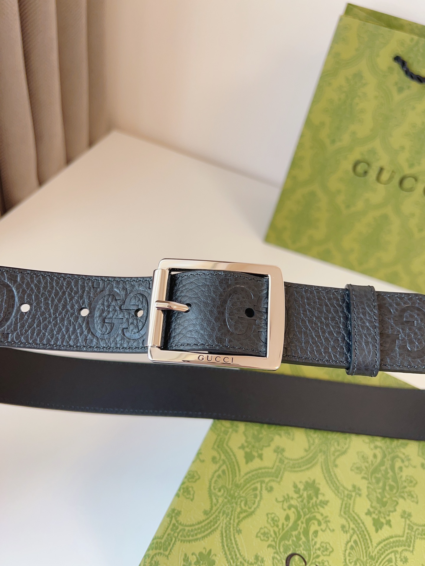 Gucci Leather Belt Gold 35mm