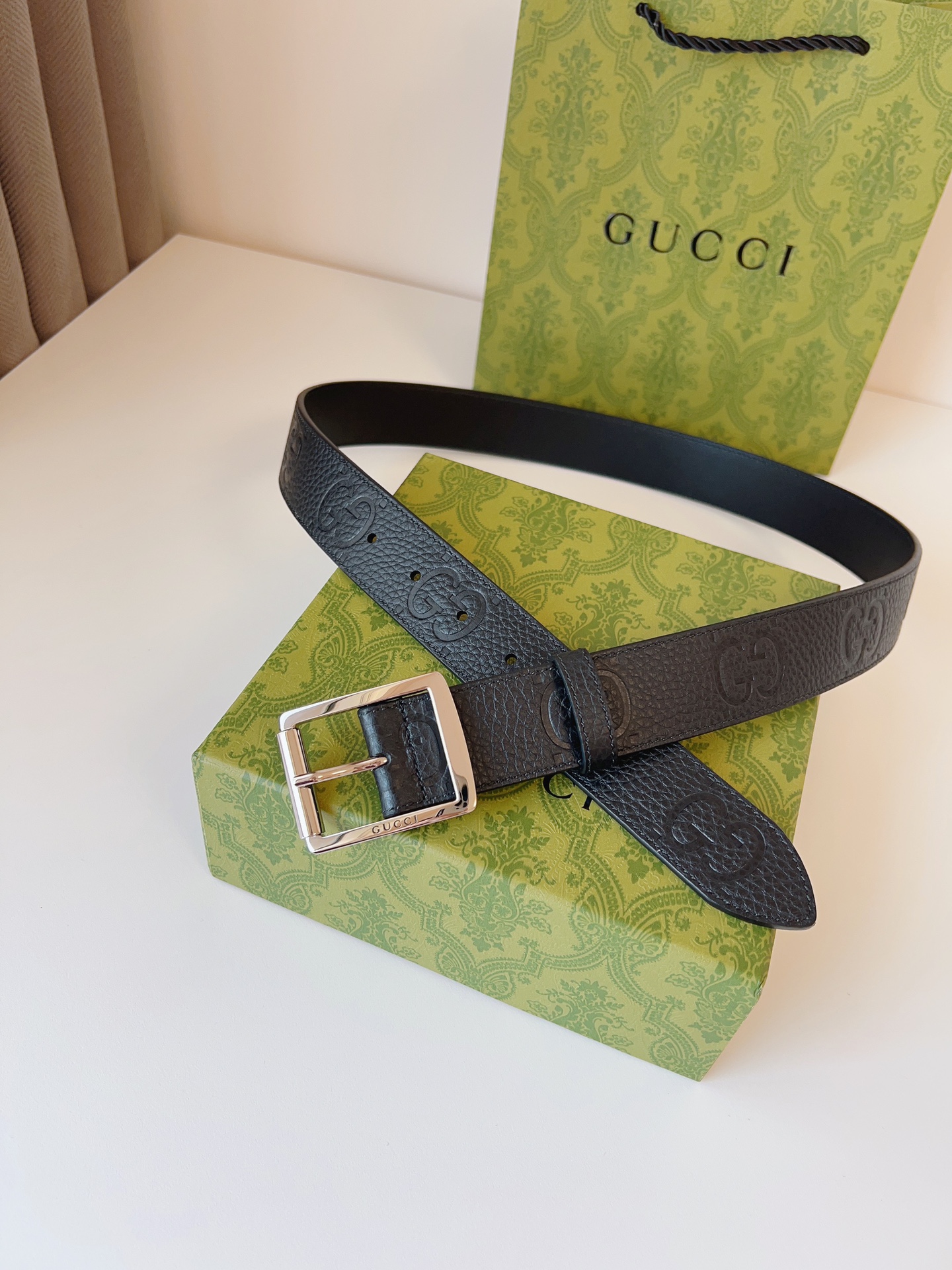 Gucci Leather Belt Gold 35mm