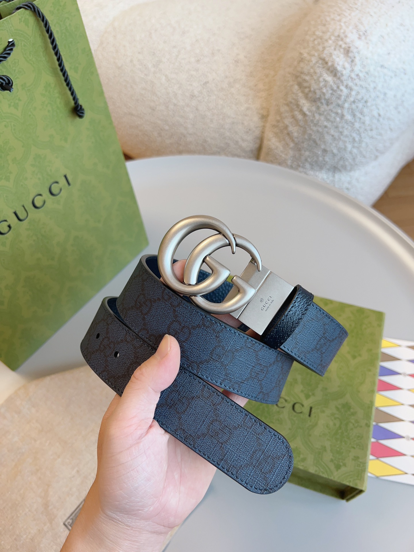 Gucci Basic Belt Blue S-m