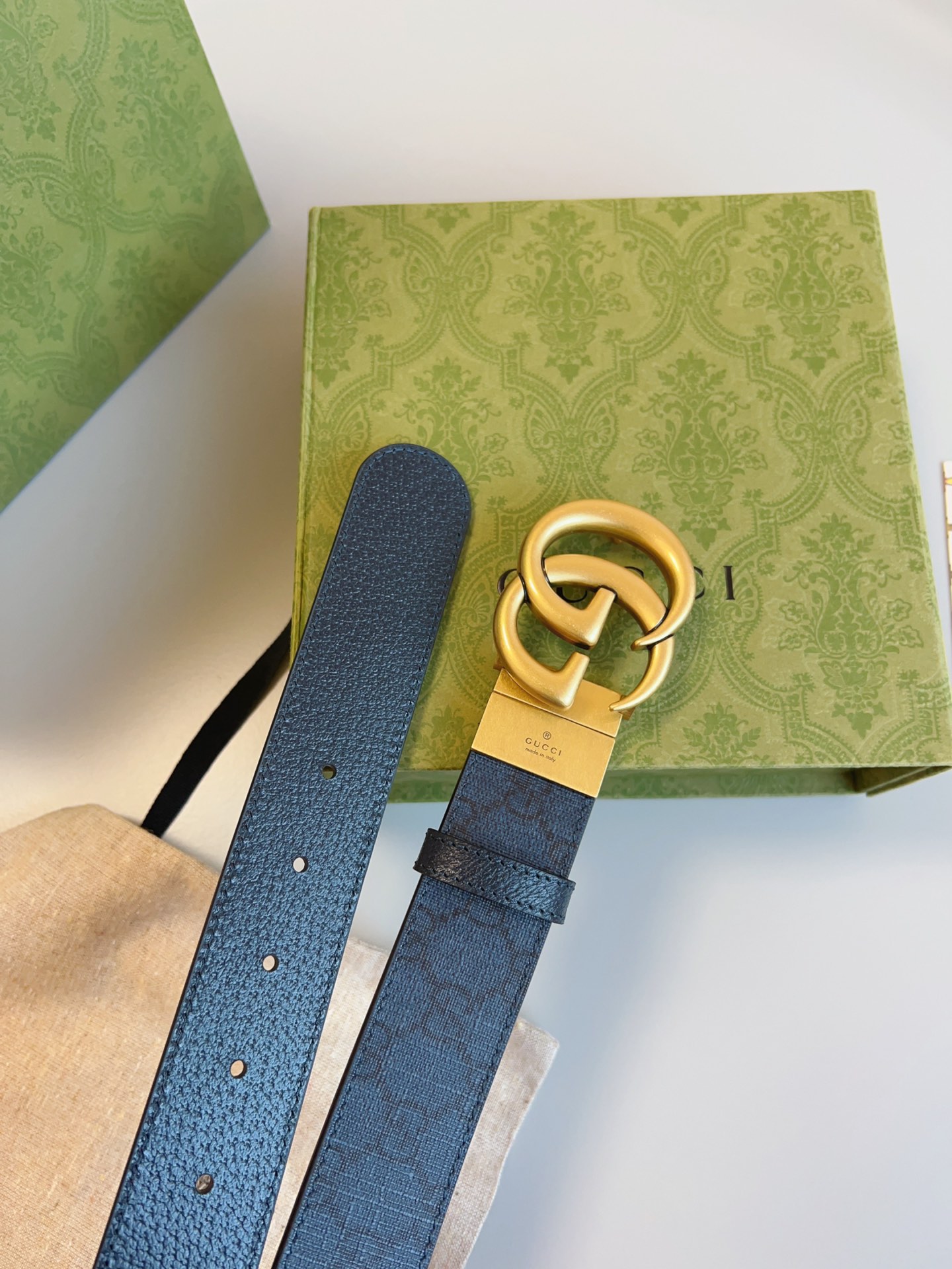 Gucci Basic Belt Blue S-m