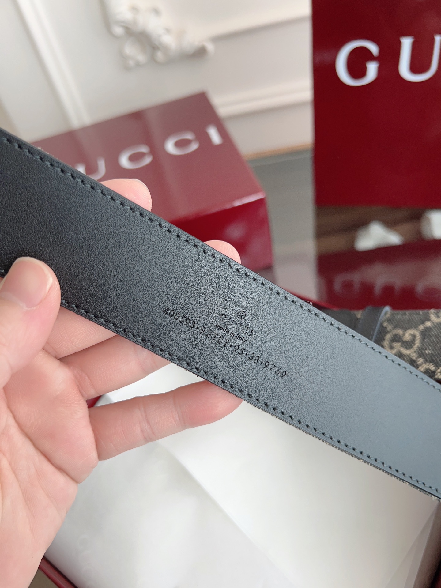 Gucci Leather Belt Canvas S-m