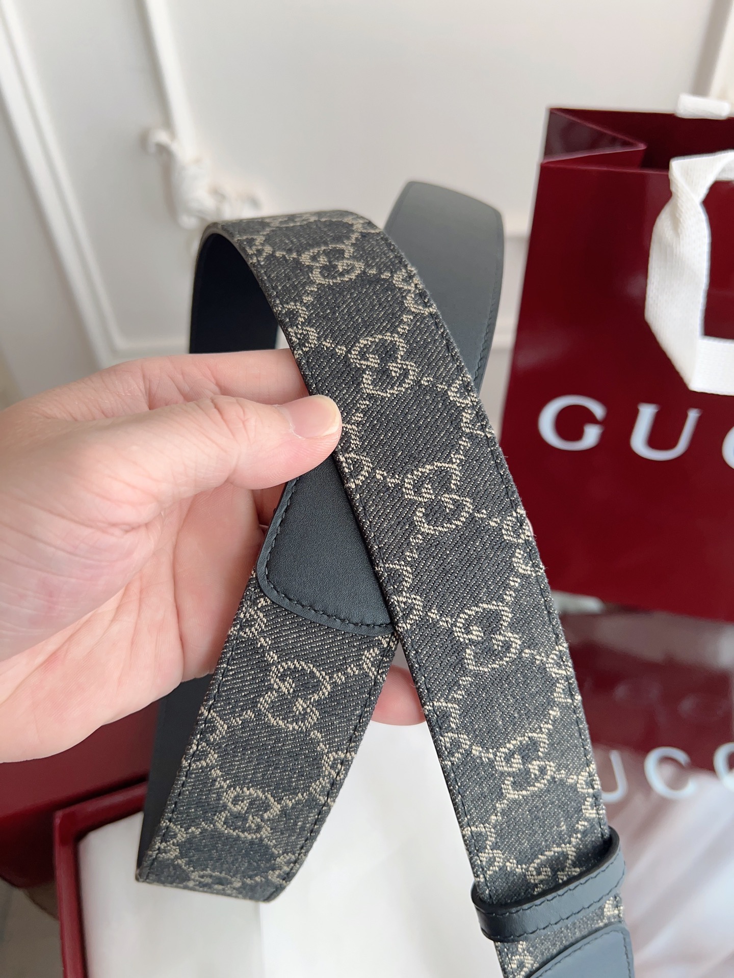 Gucci Leather Belt Canvas S-m